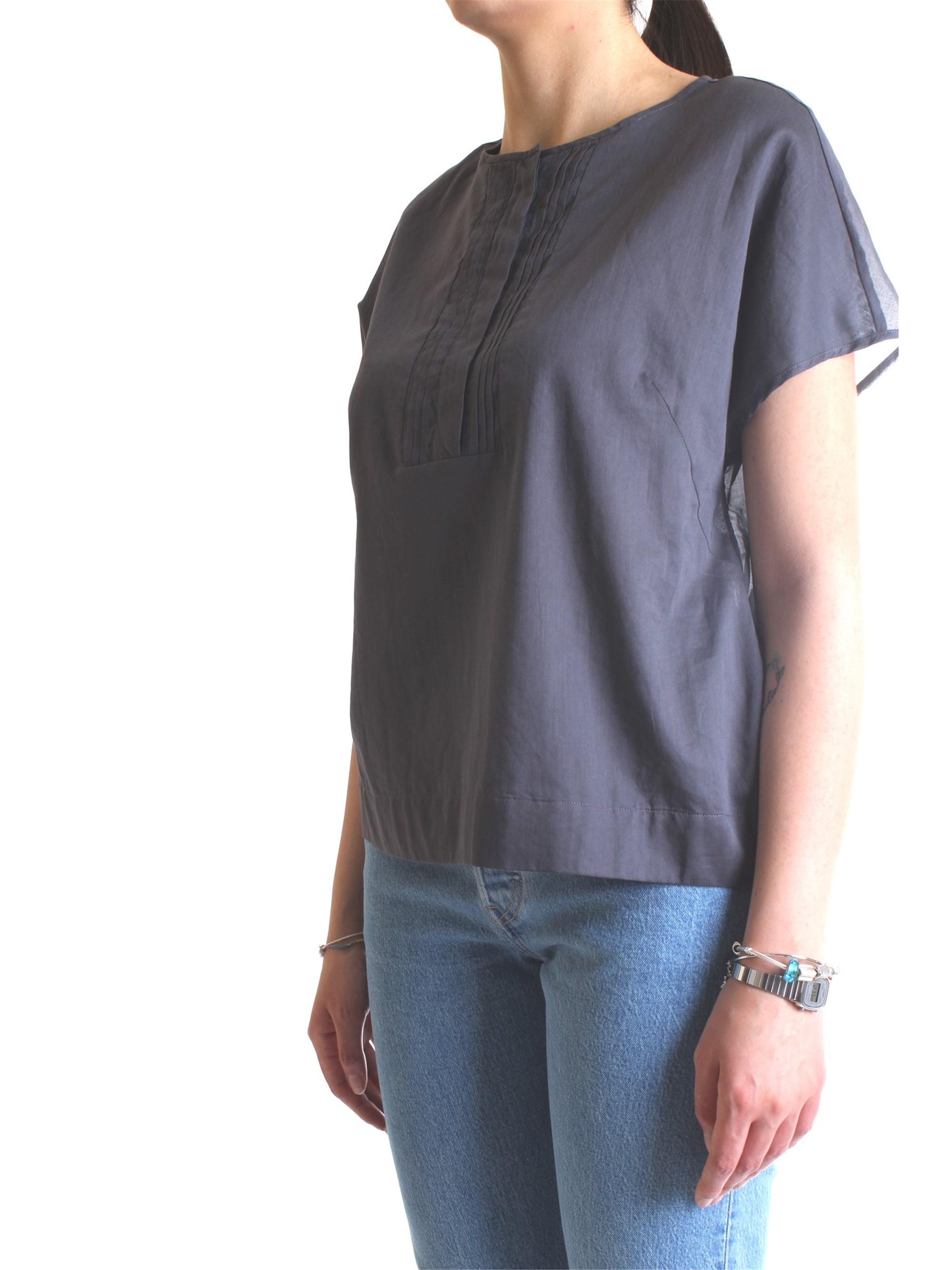 Cappellini By Peserico 57M06339L1 TESS 00481 Grey Clothing Woman Shirt Cappellini By Peserico 57M06339L1 TESS 00481 Grey Clothing Woman Shirt