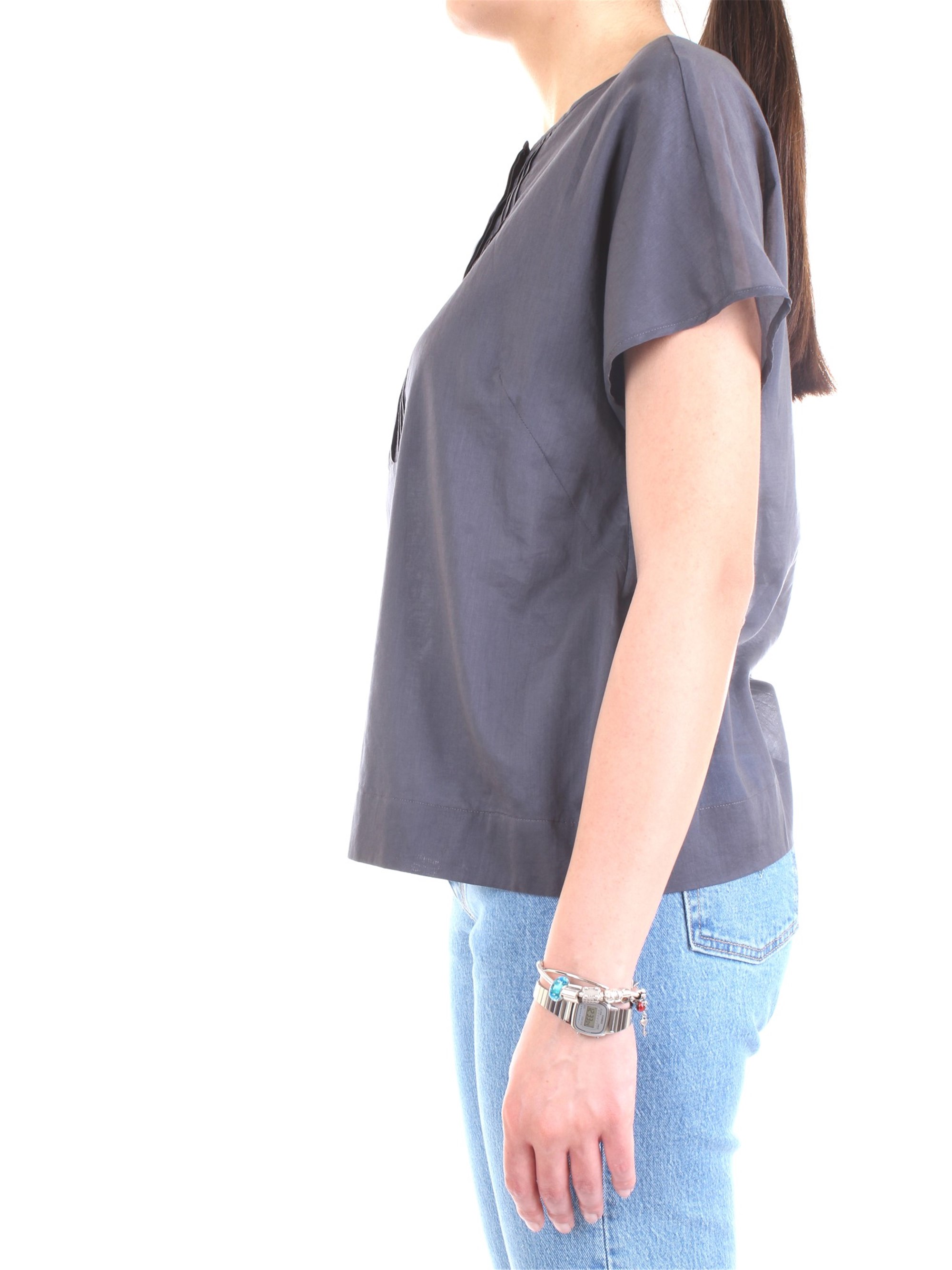 Cappellini By Peserico 57M06339L1 TESS 00481 Grey Clothing Woman Shirt Cappellini By Peserico 57M06339L1 TESS 00481 Grey Clothing Woman Shirt