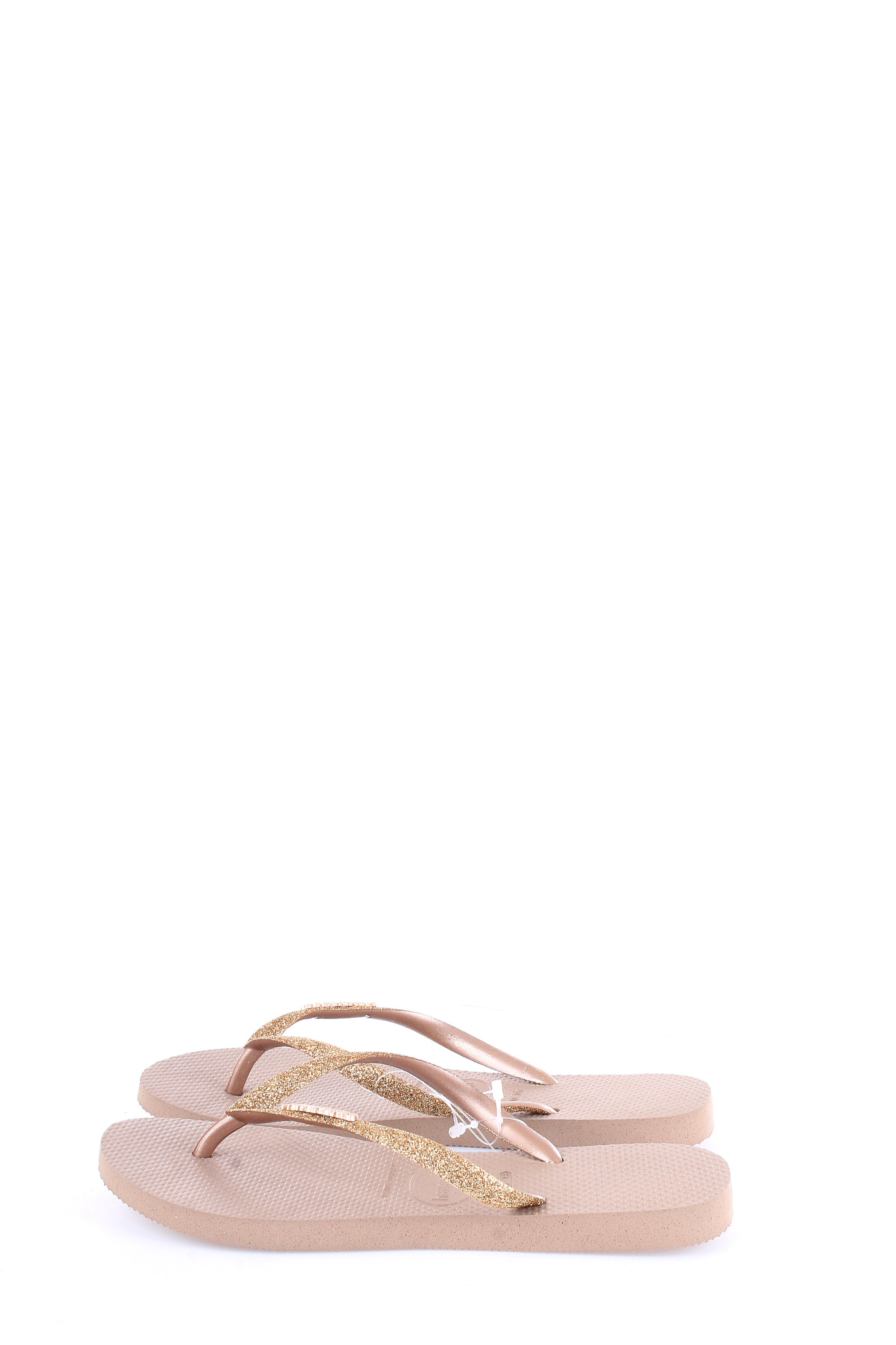 HAVAIANAS H SLIM GLITTER Gold Shoes Woman Thongs HAVAIANAS H SLIM GLITTER Gold Shoes Woman Thongs