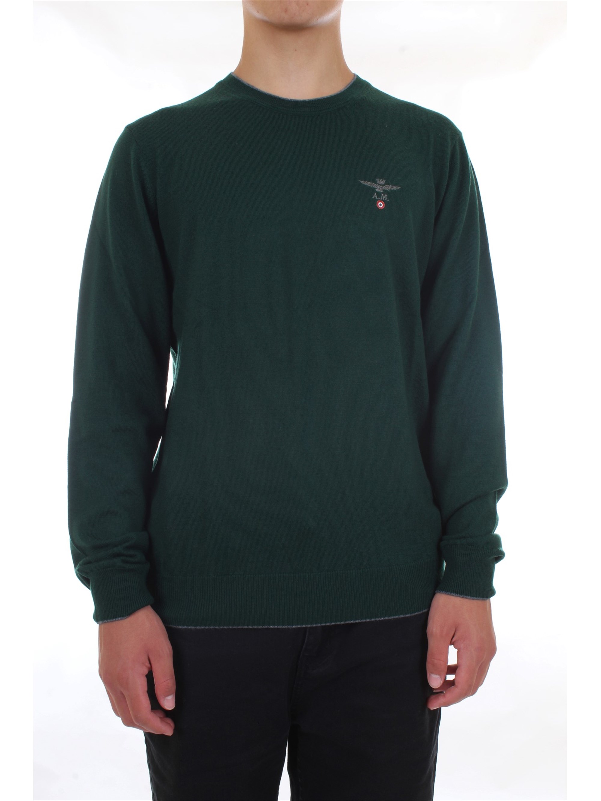AERONAUTICA MILITARE 202MA1287L415 Green Clothing Man Pullover AERONAUTICA MILITARE 202MA1287L415 Green Clothing Man Pullover