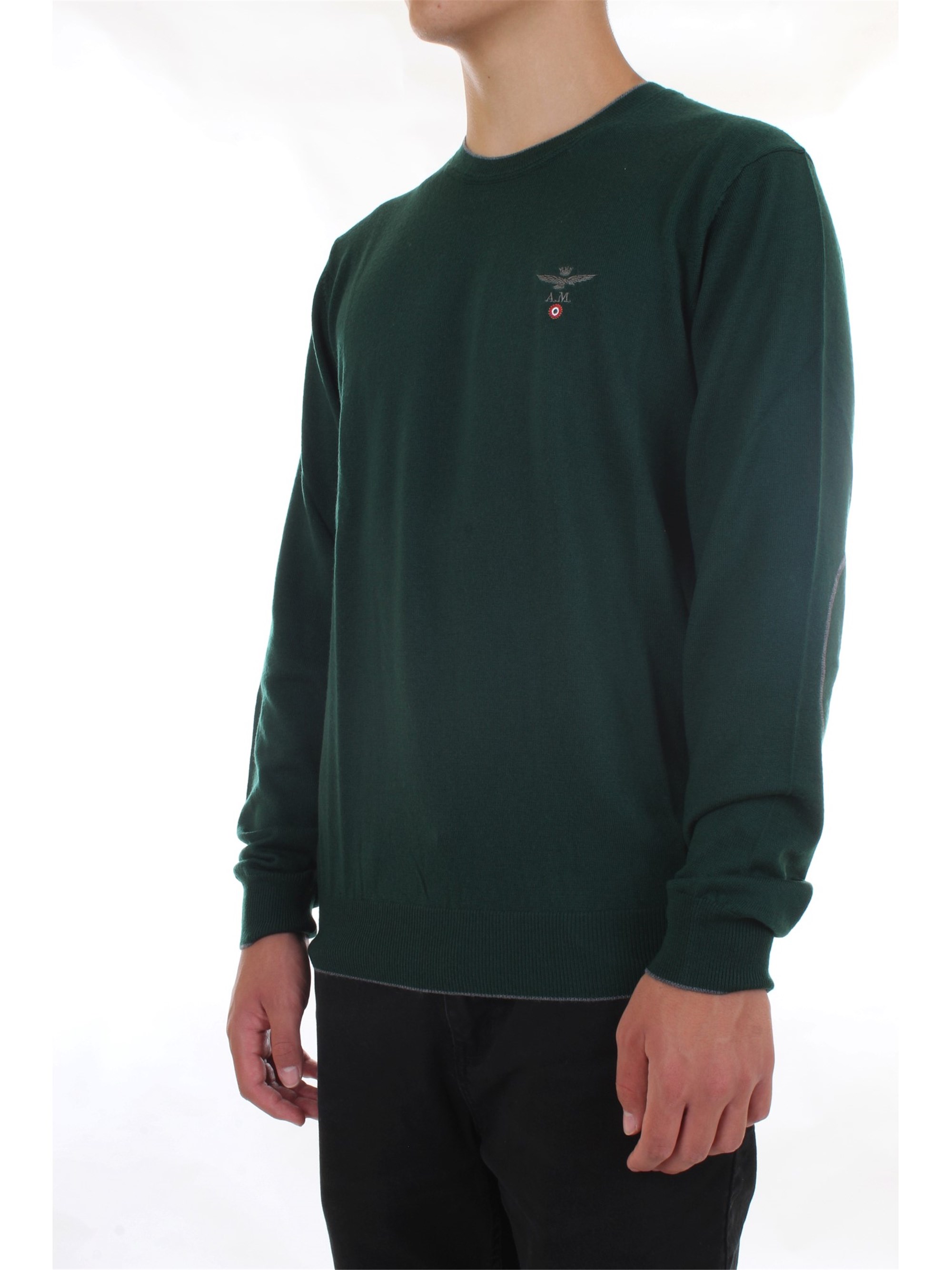 AERONAUTICA MILITARE 202MA1287L415 Green Clothing Man Pullover AERONAUTICA MILITARE 202MA1287L415 Green Clothing Man Pullover