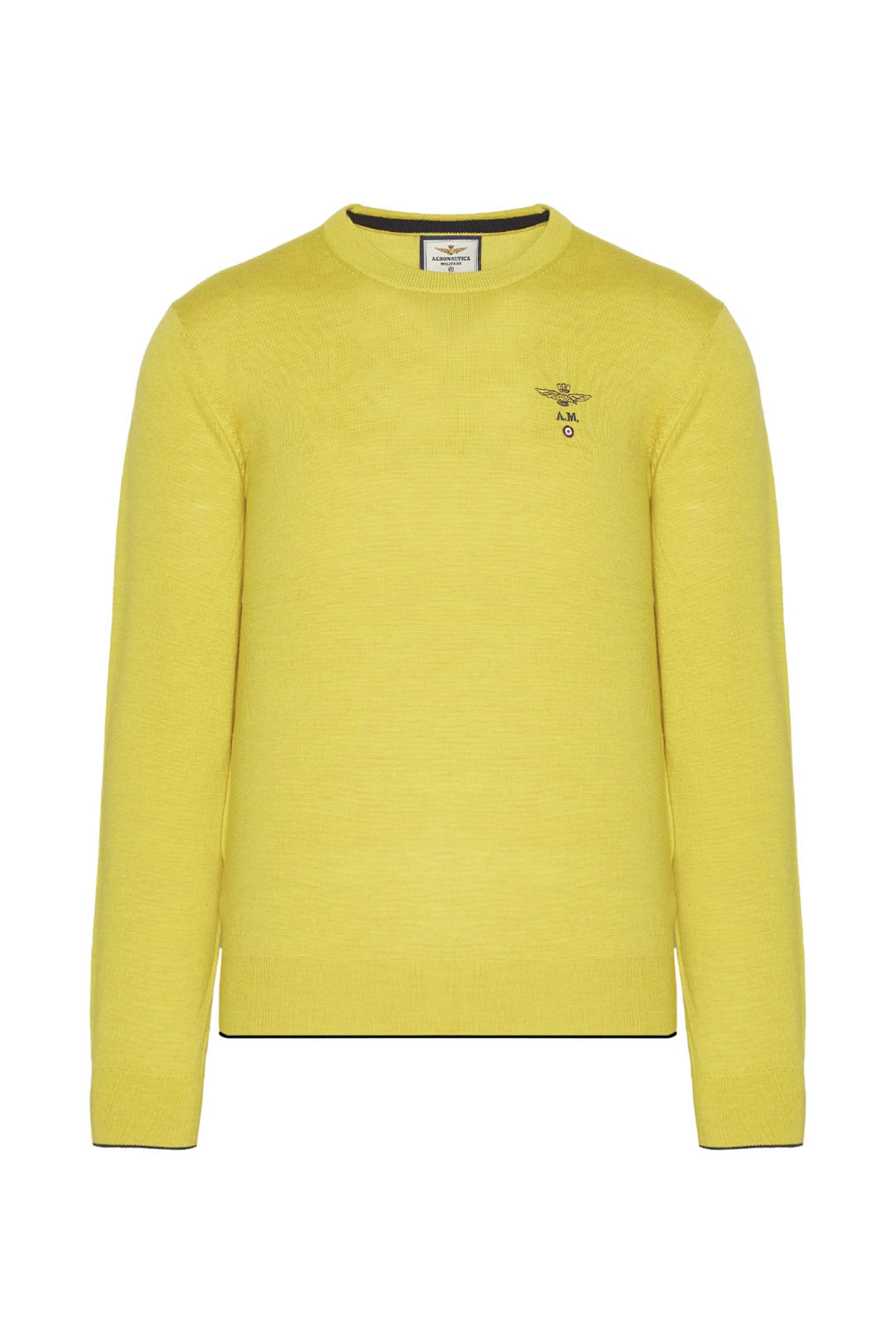 AERONAUTICA MILITARE 232MA1388L415 Giallo Abbigliamento Uomo Maglioni AERONAUTICA MILITARE 232MA1388L415 Giallo Abbigliamento Uomo Maglioni