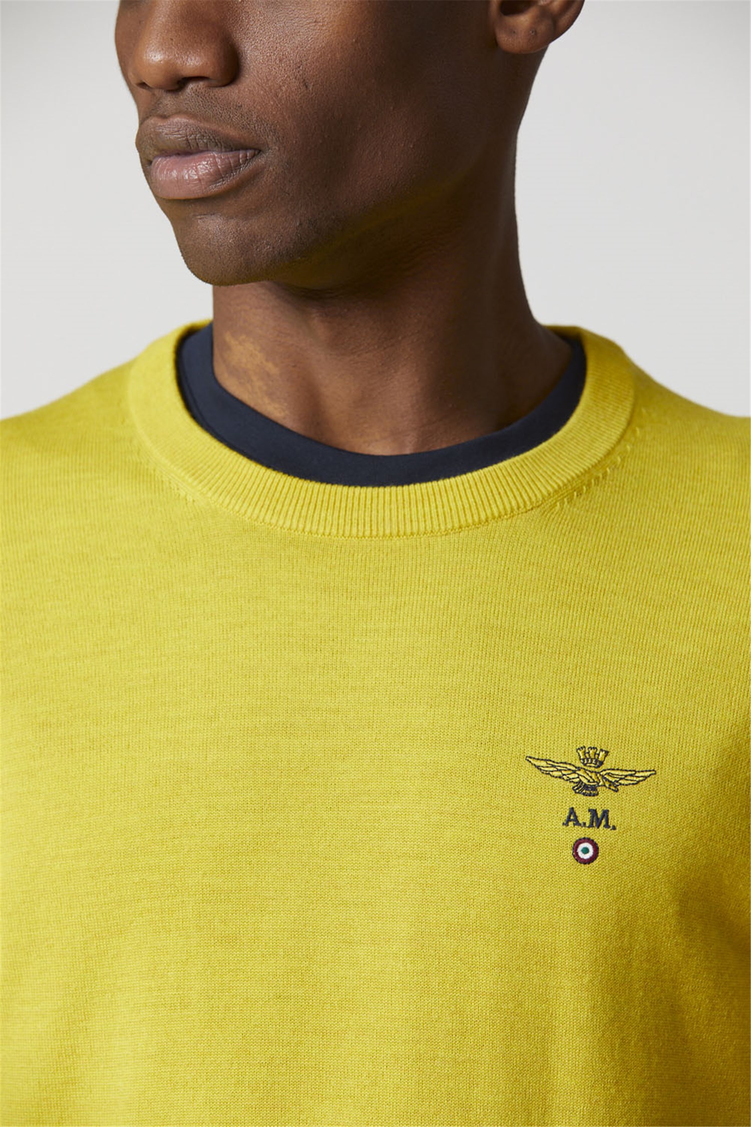 AERONAUTICA MILITARE 232MA1388L415 Giallo Abbigliamento Uomo Maglioni AERONAUTICA MILITARE 232MA1388L415 Giallo Abbigliamento Uomo Maglioni