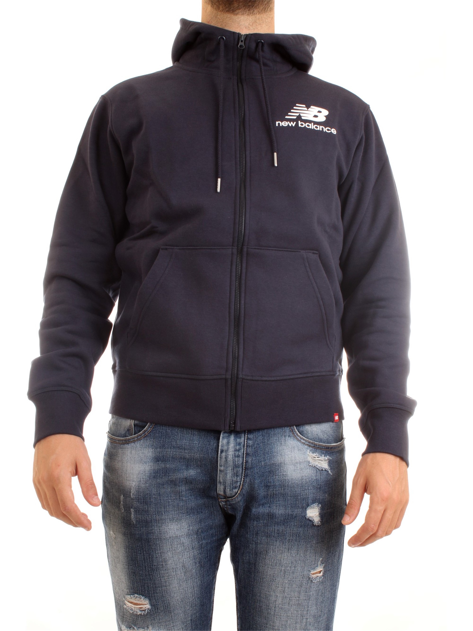 NEW BALANCE MJ03580 Blue Clothing Man Sweater NEW BALANCE MJ03580 Blue Clothing Man Sweater