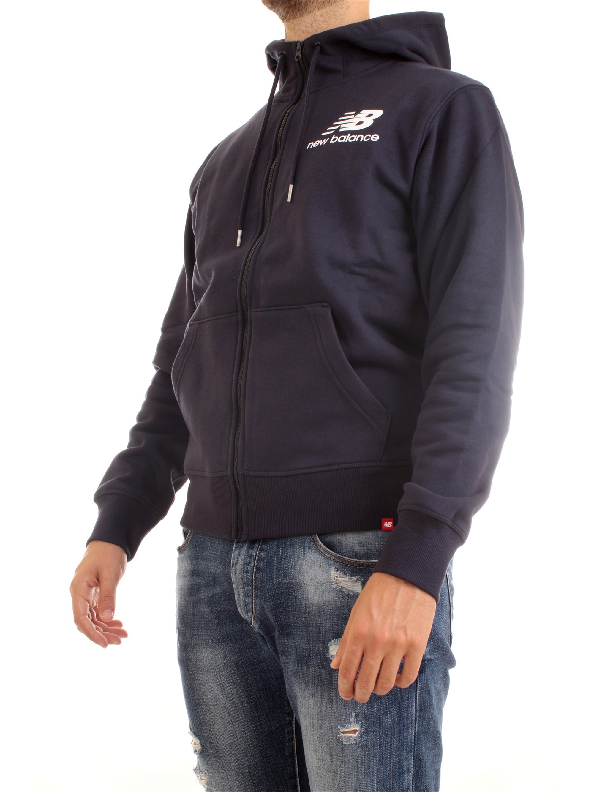 NEW BALANCE MJ03580 Blue Clothing Man Sweater NEW BALANCE MJ03580 Blue Clothing Man Sweater