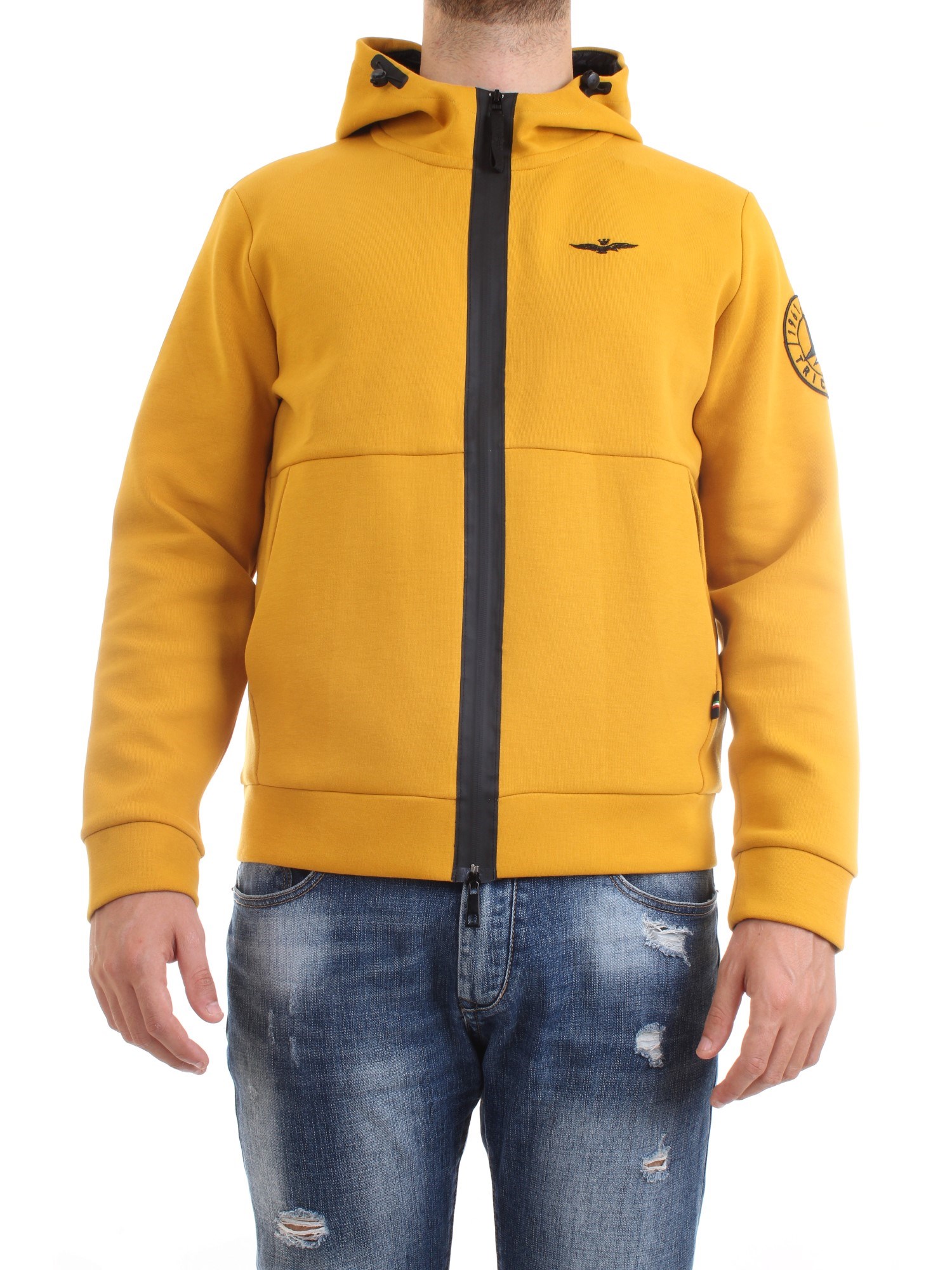 AERONAUTICA MILITARE 202FE1531F413 Yellow Clothing Man Sweater AERONAUTICA MILITARE 202FE1531F413 Yellow Clothing Man Sweater