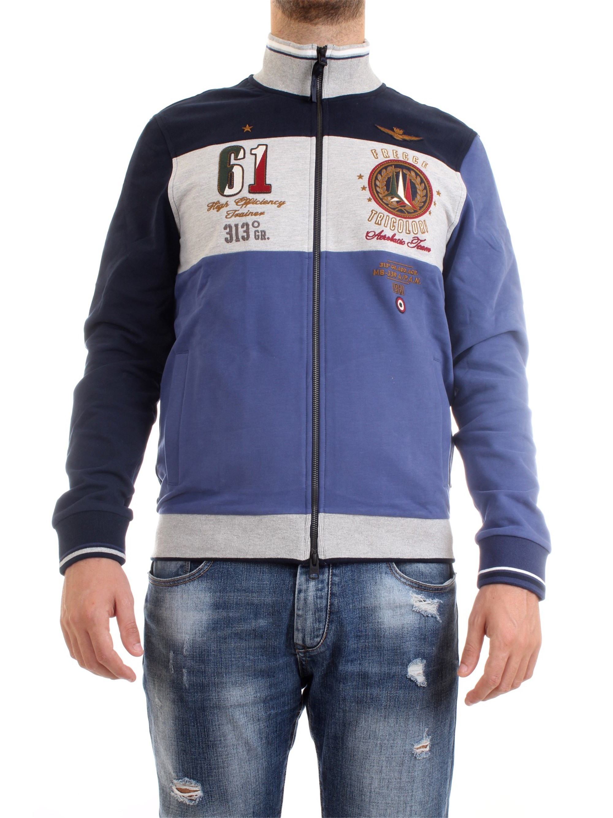 AERONAUTICA MILITARE 202FE1576F418 Ink Clothing Man Sweater AERONAUTICA MILITARE 202FE1576F418 Ink Clothing Man Sweater