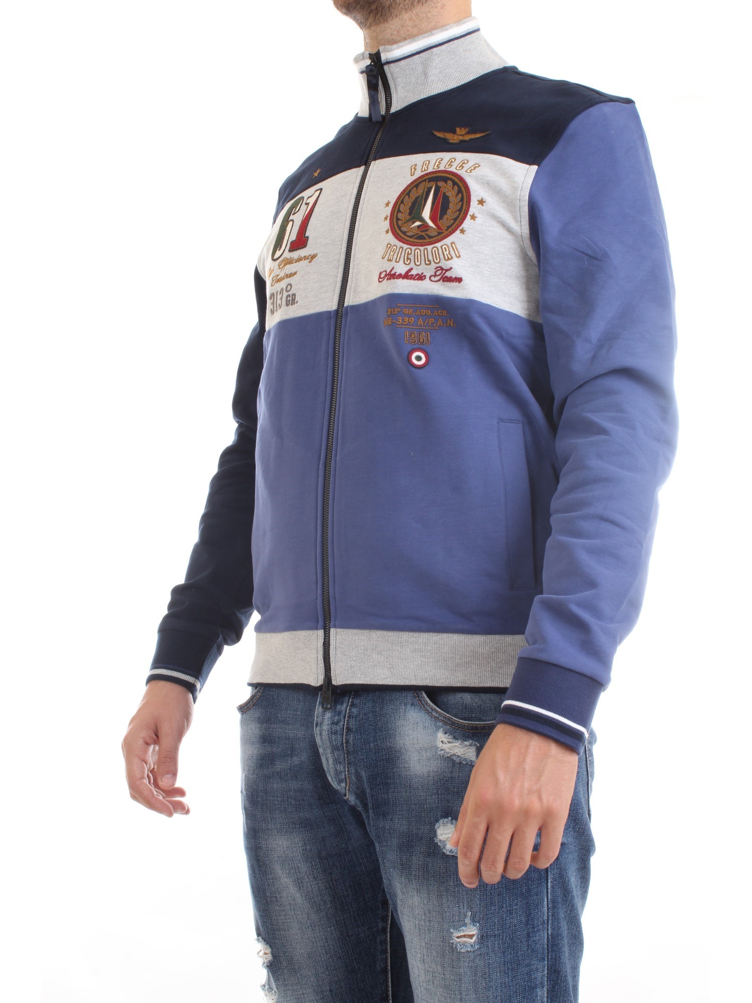 AERONAUTICA MILITARE 202FE1576F418 Ink Clothing Man Sweater AERONAUTICA MILITARE 202FE1576F418 Ink Clothing Man Sweater