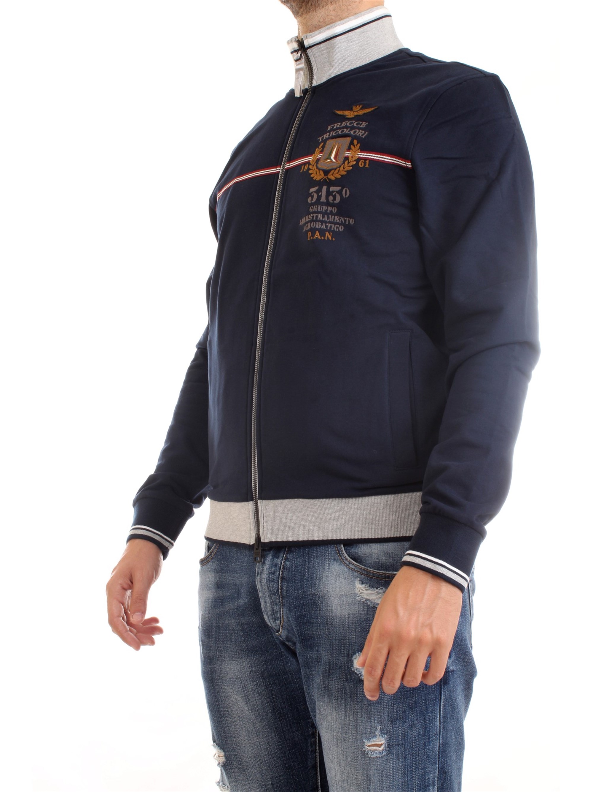 AERONAUTICA MILITARE 202FE1578F418 Blue Clothing Man Sweater AERONAUTICA MILITARE 202FE1578F418 Blue Clothing Man Sweater