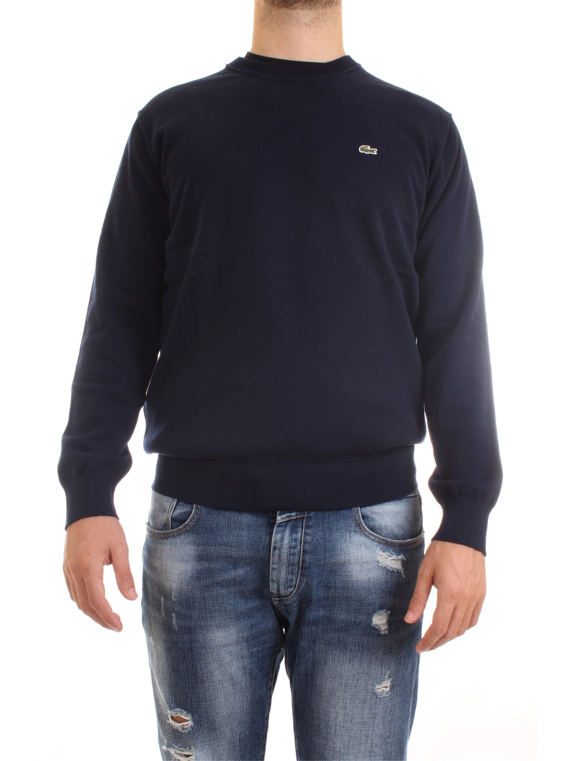 Lacoste AH2193 00 Blue Clothing Man Sweater Lacoste AH2193 00 Blue Clothing Man Sweater