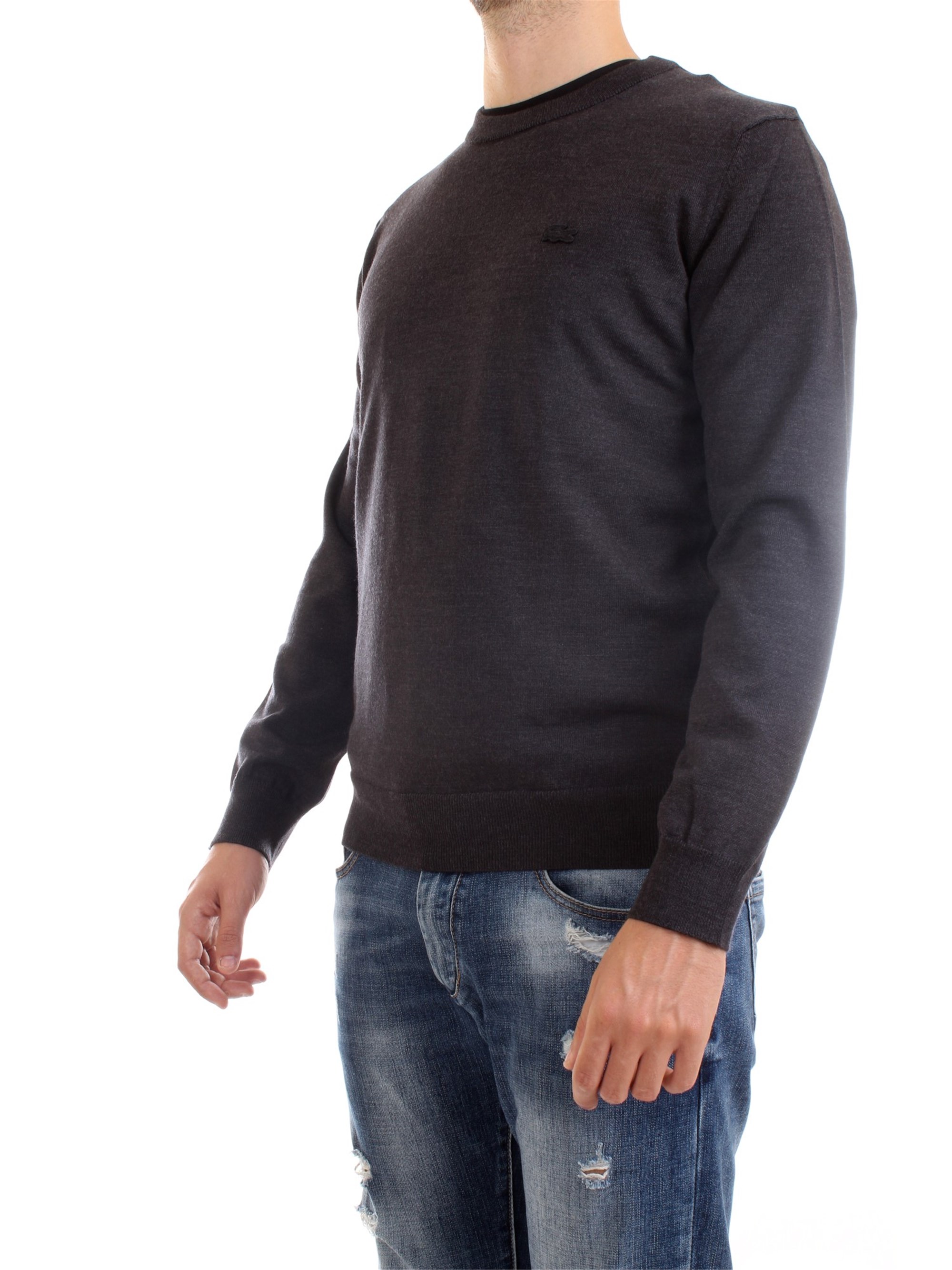 Lacoste AH1969 00 Grey Clothing Man Pullover Lacoste AH1969 00 Grey Clothing Man Pullover