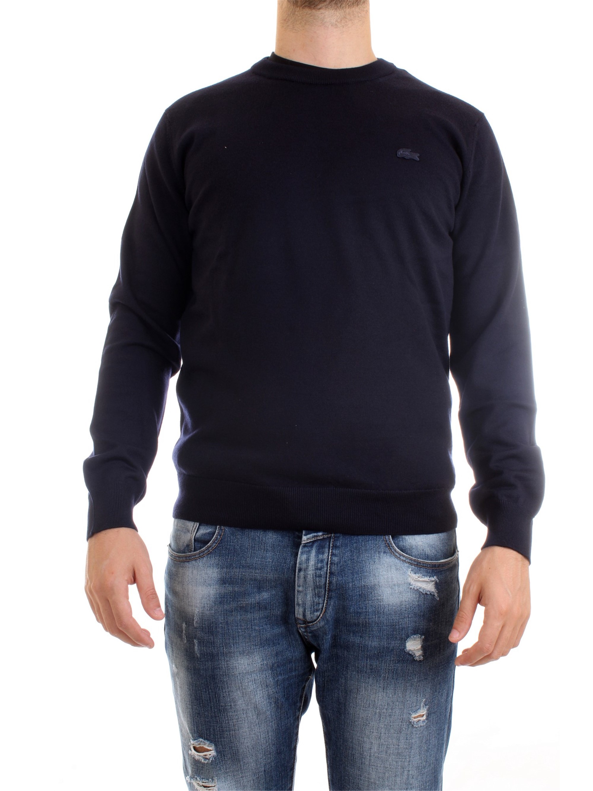 Lacoste AH1969 00 Blue Clothing Man Pullover Lacoste AH1969 00 Blue Clothing Man Pullover