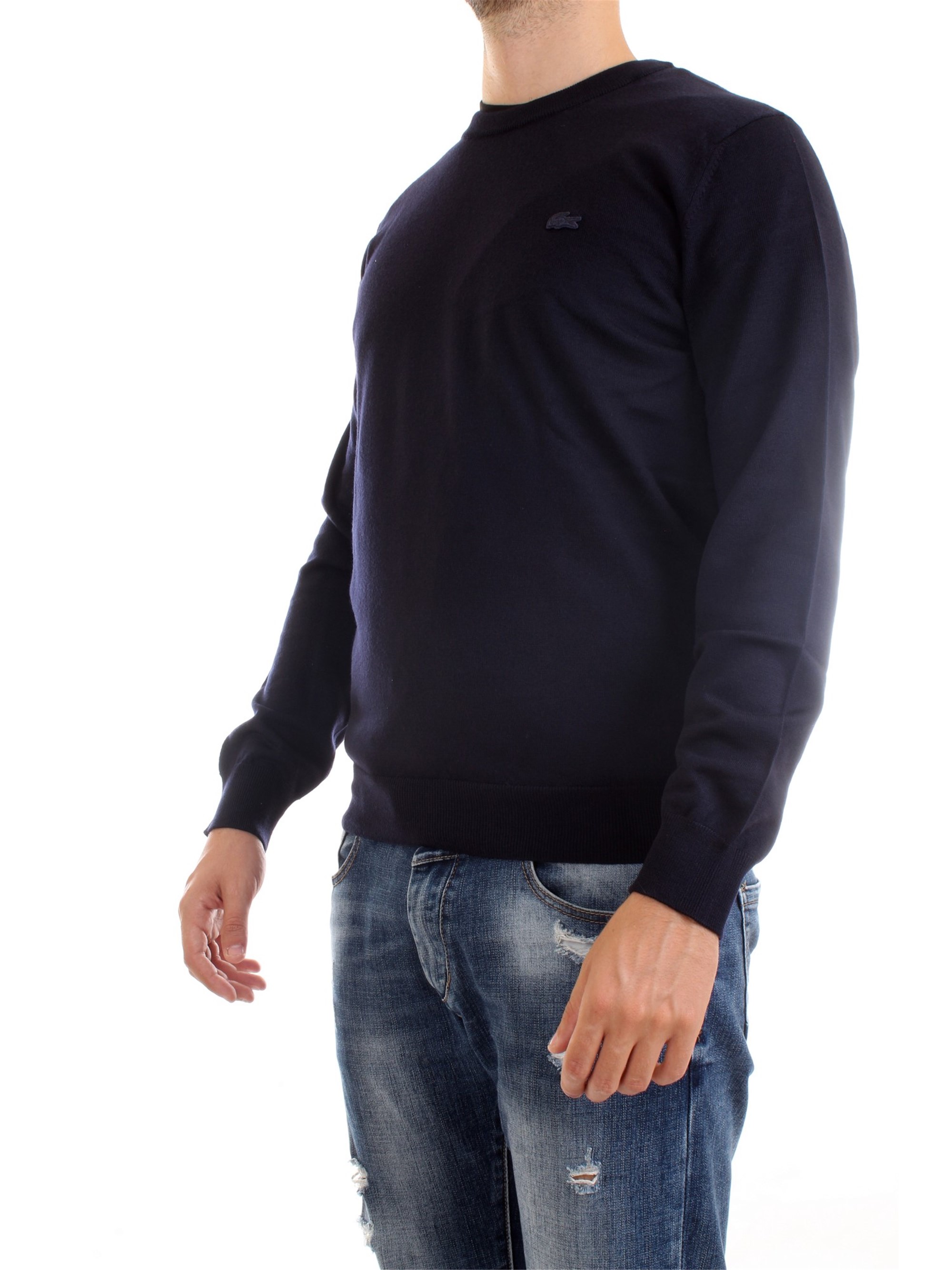 Lacoste AH1969 00 Blue Clothing Man Pullover Lacoste AH1969 00 Blue Clothing Man Pullover
