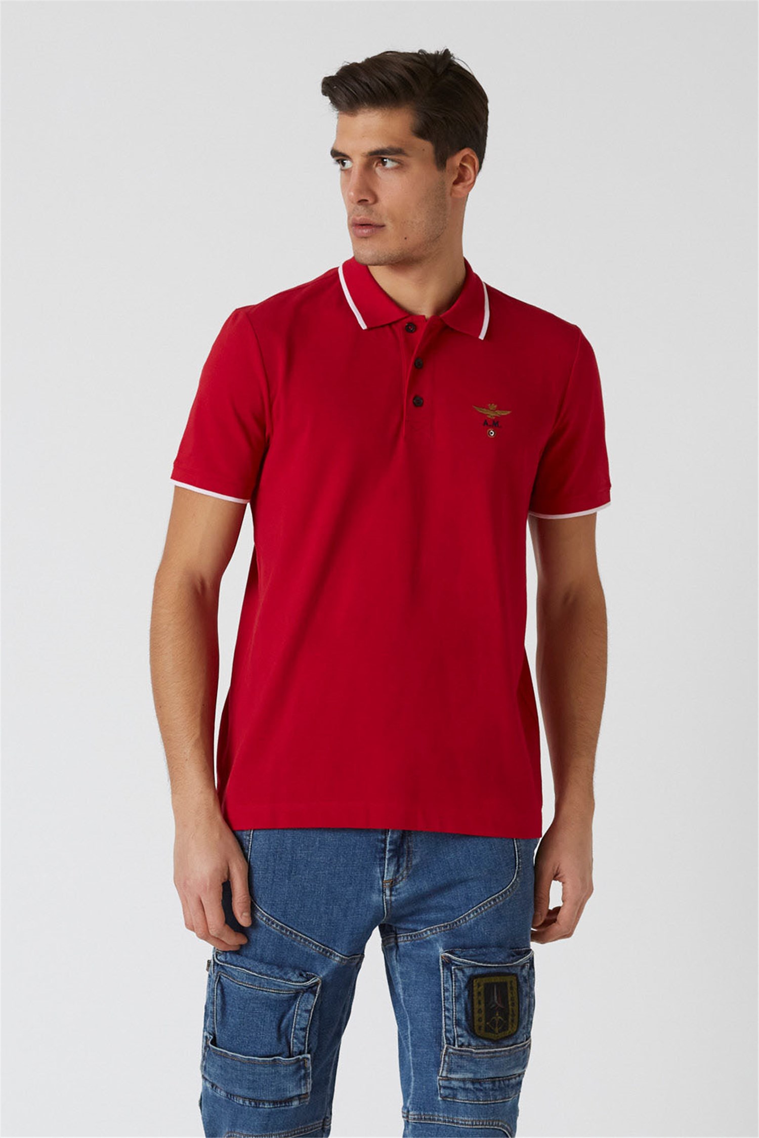 AERONAUTICA MILITARE 231PO1308P82 Red Clothing Man Polo shirt AERONAUTICA MILITARE 231PO1308P82 Red Clothing Man Polo shirt