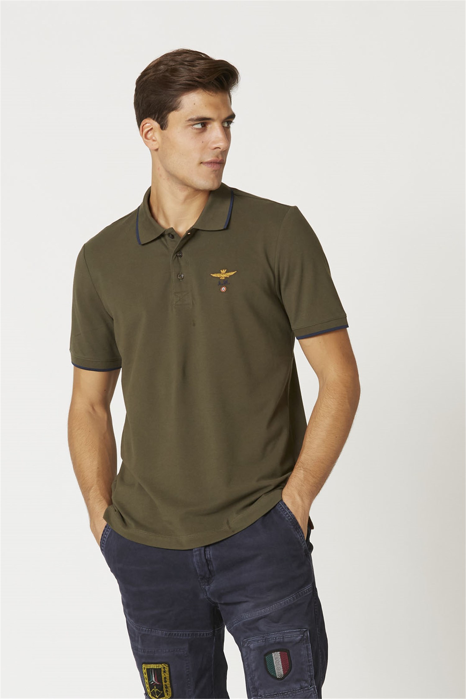 AERONAUTICA MILITARE 231PO1308P82 Green Clothing Man Polo shirt AERONAUTICA MILITARE 231PO1308P82 Green Clothing Man Polo shirt