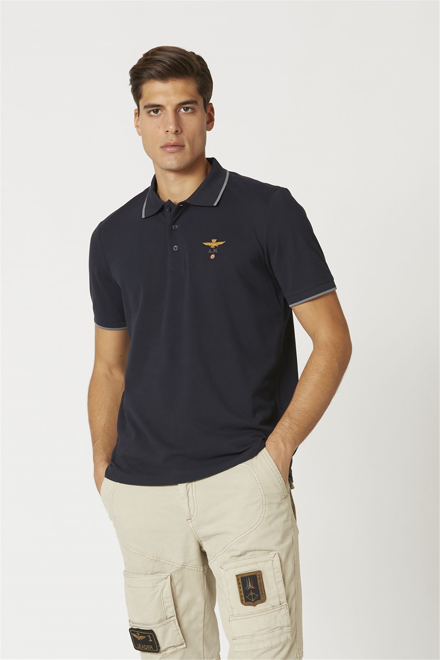 AERONAUTICA MILITARE 231PO1308P82 Blue Clothing Man Polo shirt AERONAUTICA MILITARE 231PO1308P82 Blue Clothing Man Polo shirt