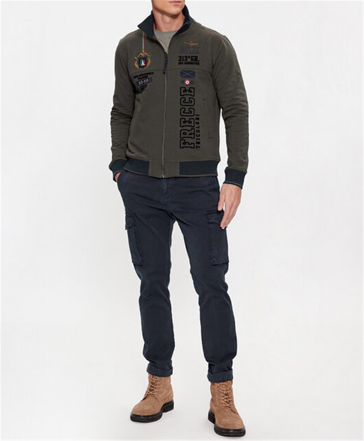 AERONAUTICA MILITARE 232FE1824F418 Brown Clothing Man Sweater AERONAUTICA MILITARE 232FE1824F418 Brown Clothing Man Sweater