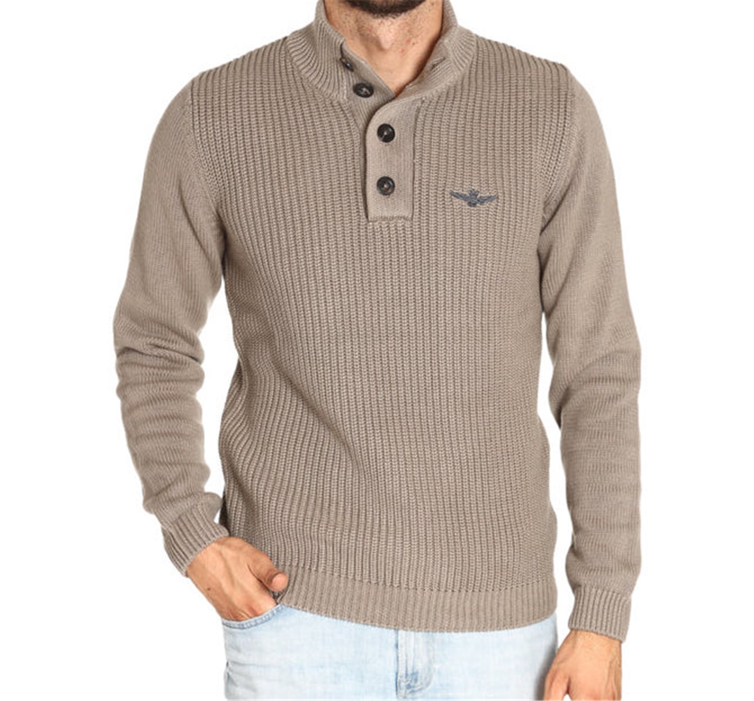 AERONAUTICA MILITARE 232MA1452L409 Tortora Clothing Man Pullover AERONAUTICA MILITARE 232MA1452L409 Tortora Clothing Man Pullover