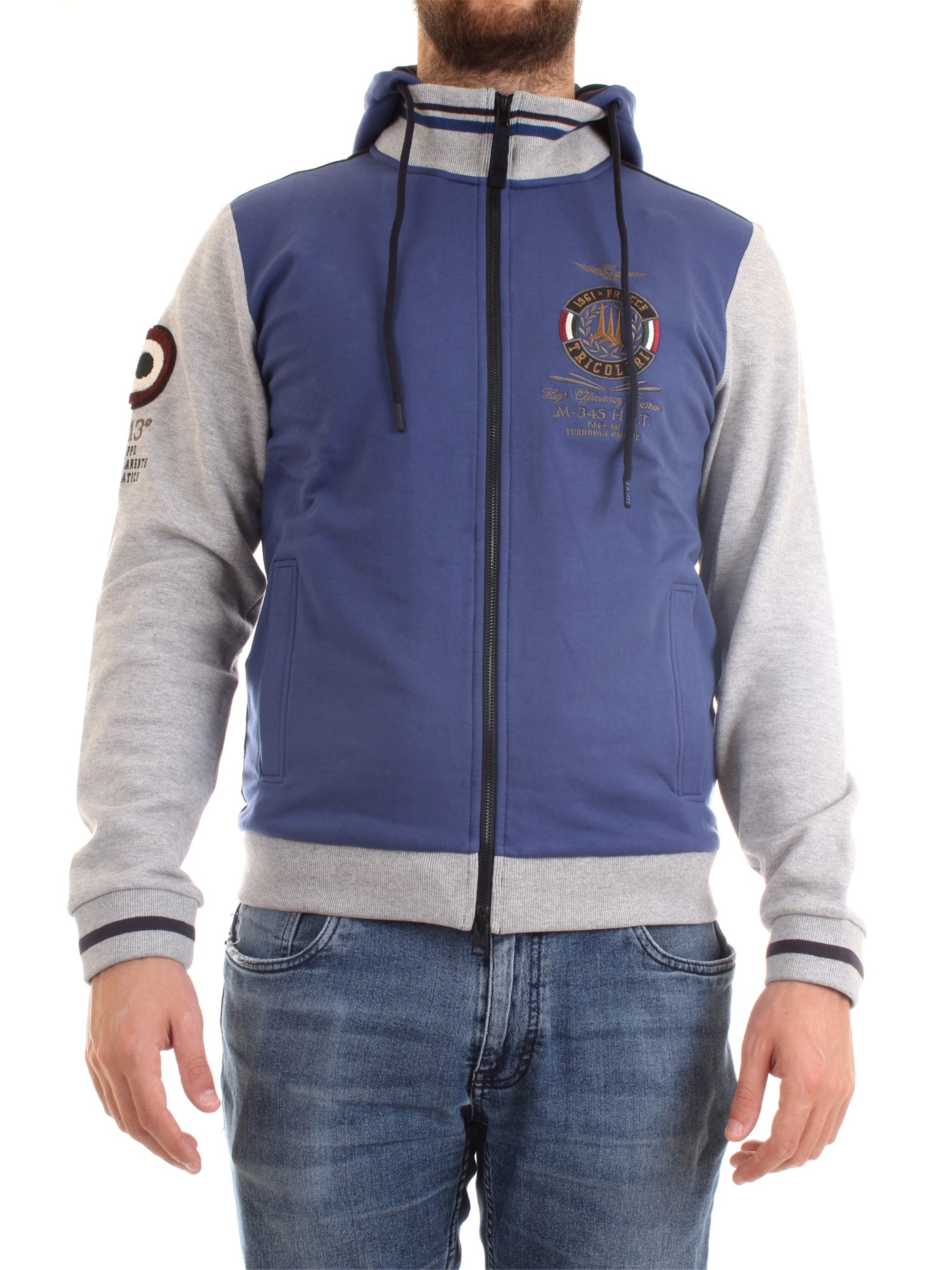 AERONAUTICA MILITARE 202FE1523F418 Ink Clothing Man Sweater AERONAUTICA MILITARE 202FE1523F418 Ink Clothing Man Sweater