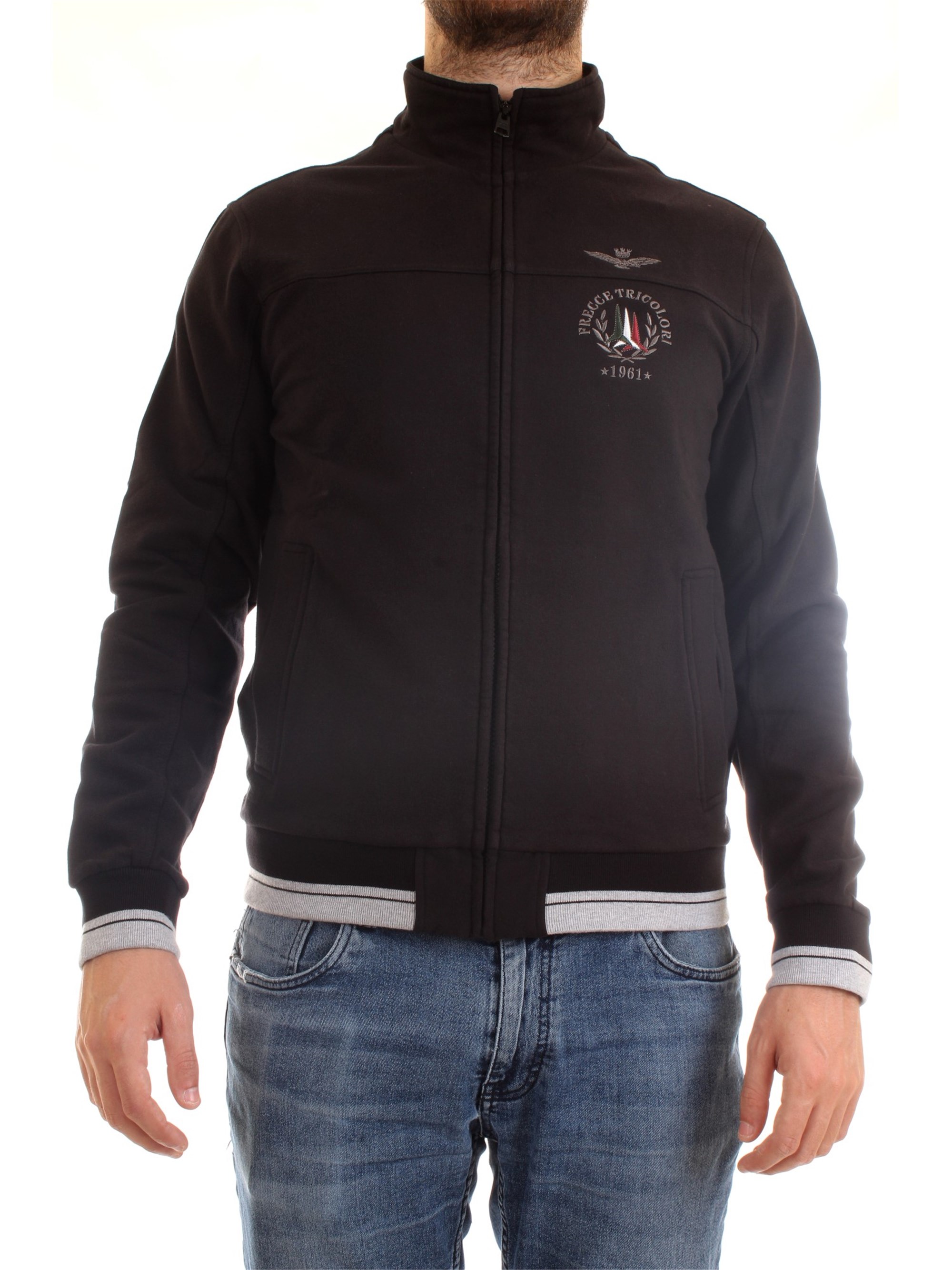 AERONAUTICA MILITARE 202FE1305F313 Black Clothing Man Sweater AERONAUTICA MILITARE 202FE1305F313 Black Clothing Man Sweater
