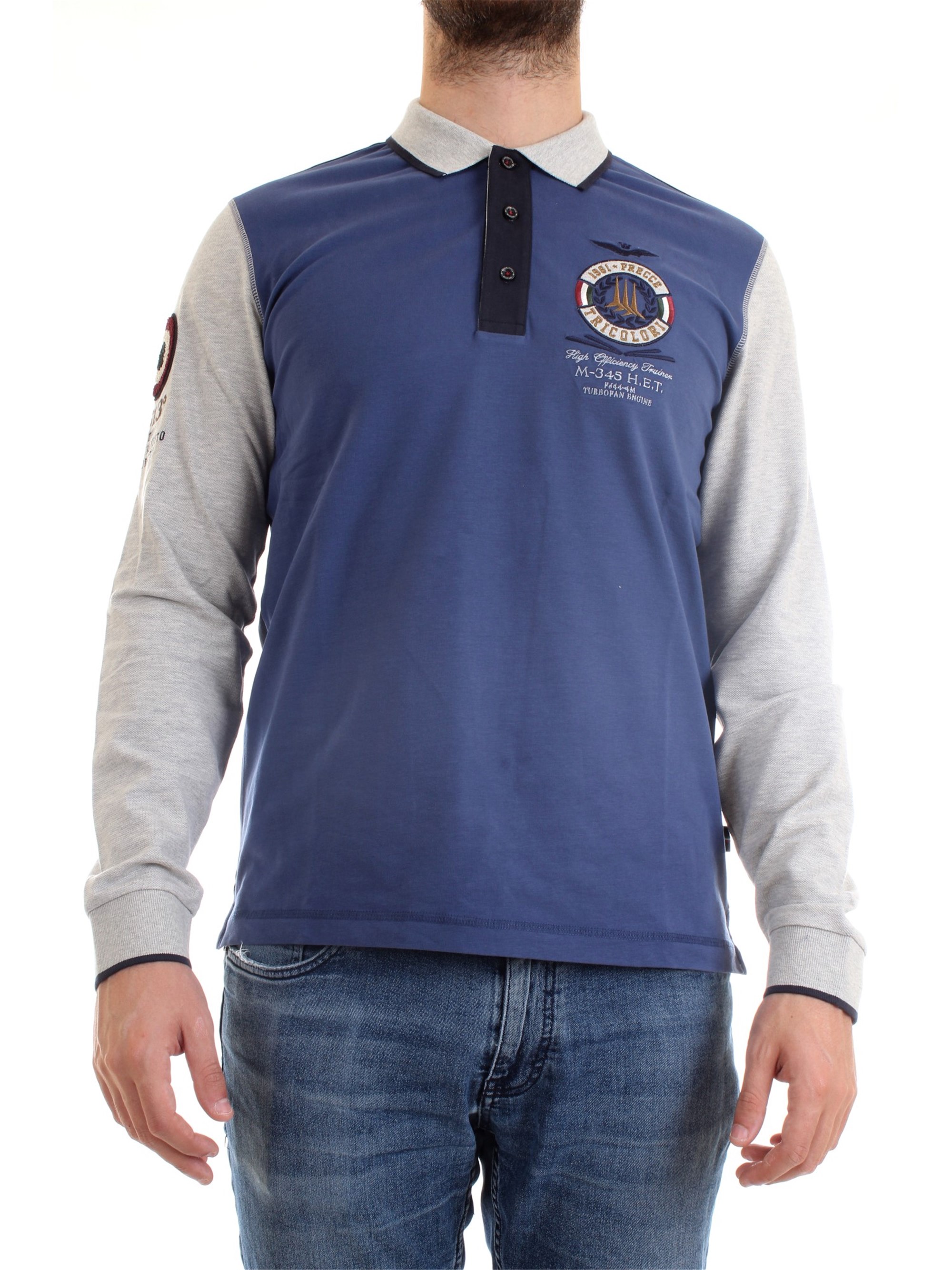 AERONAUTICA MILITARE 202PO1484J495 Ink Clothing Man Polo shirt AERONAUTICA MILITARE 202PO1484J495 Ink Clothing Man Polo shirt