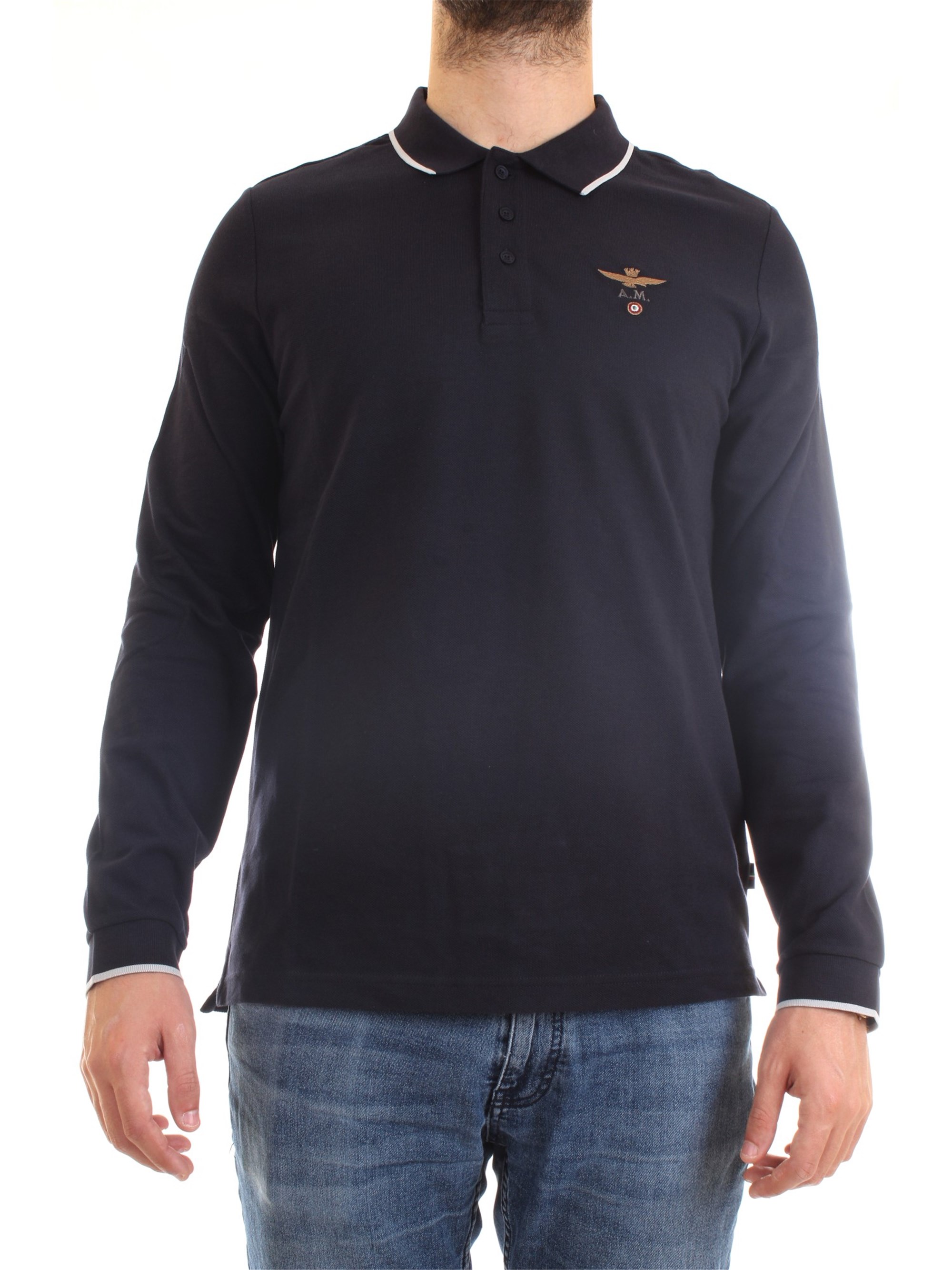 AERONAUTICA MILITARE 202PO1497P82 Blue Clothing Man Polo shirt AERONAUTICA MILITARE 202PO1497P82 Blue Clothing Man Polo shirt