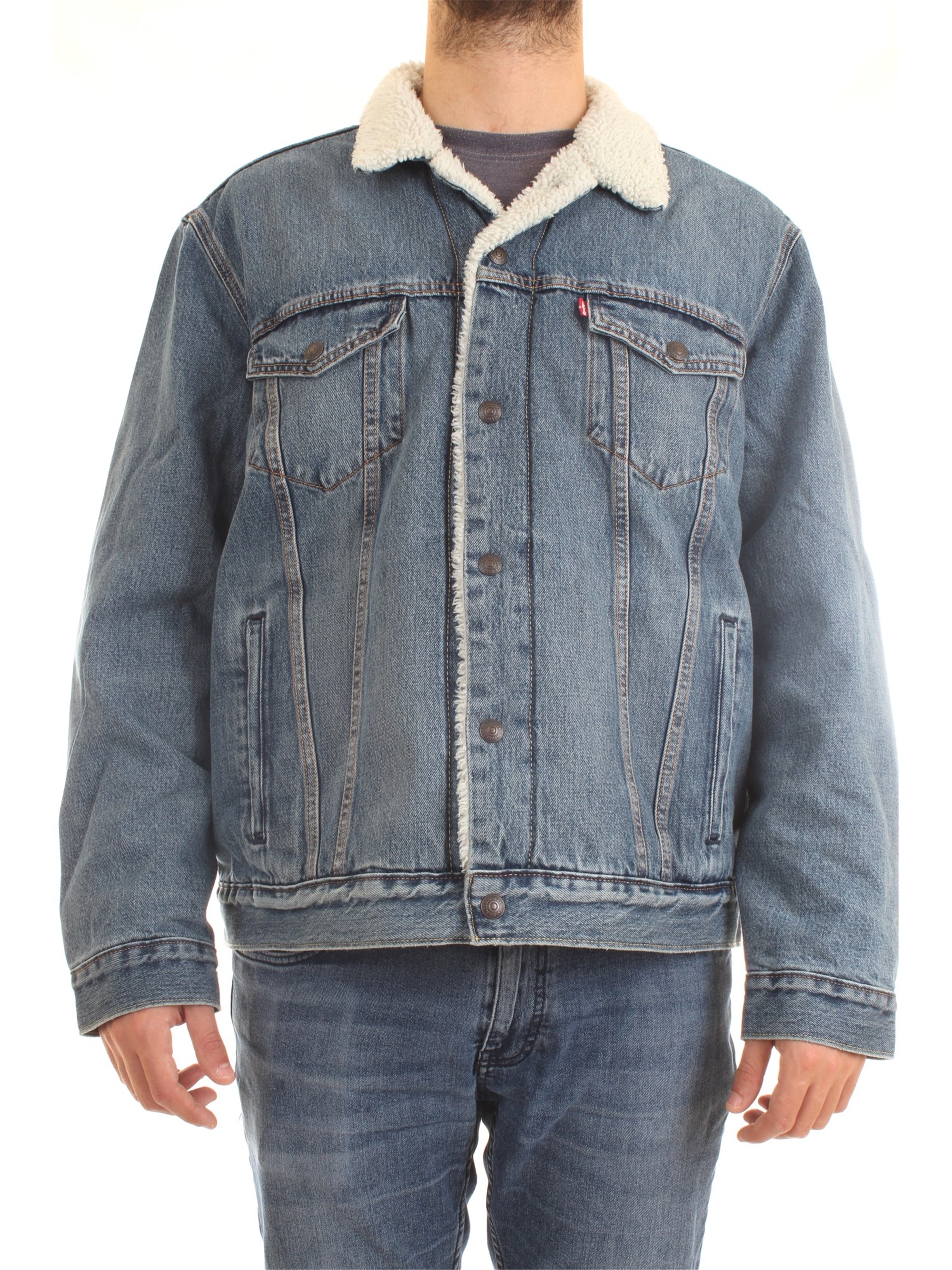 LEVI'S 16365 Light blue Clothing Man Jacket LEVI'S 16365 Light blue Clothing Man Jacket