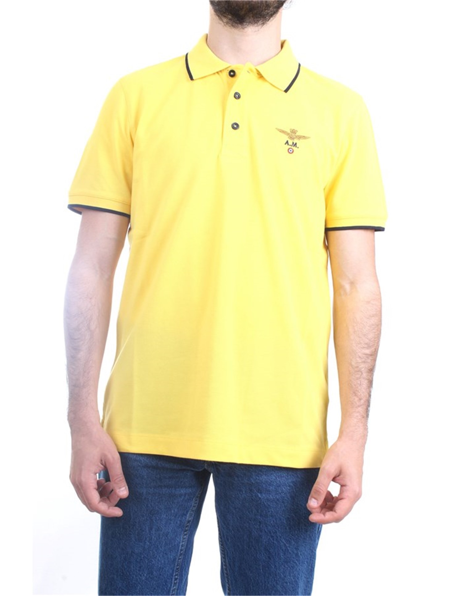 AERONAUTICA MILITARE 241PO1308P82 Yellow Clothing Man Polo shirt AERONAUTICA MILITARE 241PO1308P82 Yellow Clothing Man Polo shirt