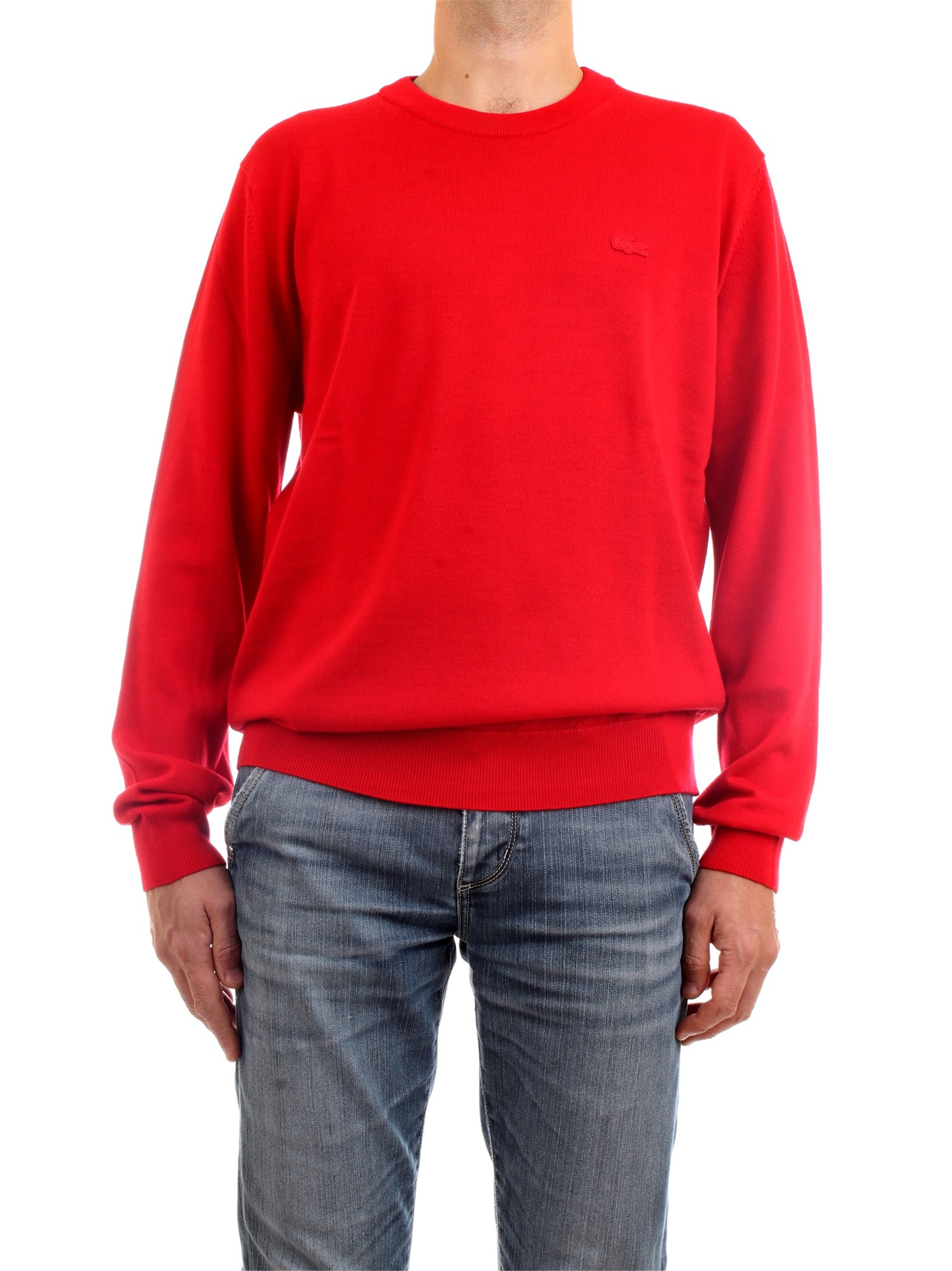 Lacoste AH1969 00 Red Clothing Man Pullover Lacoste AH1969 00 Red Clothing Man Pullover