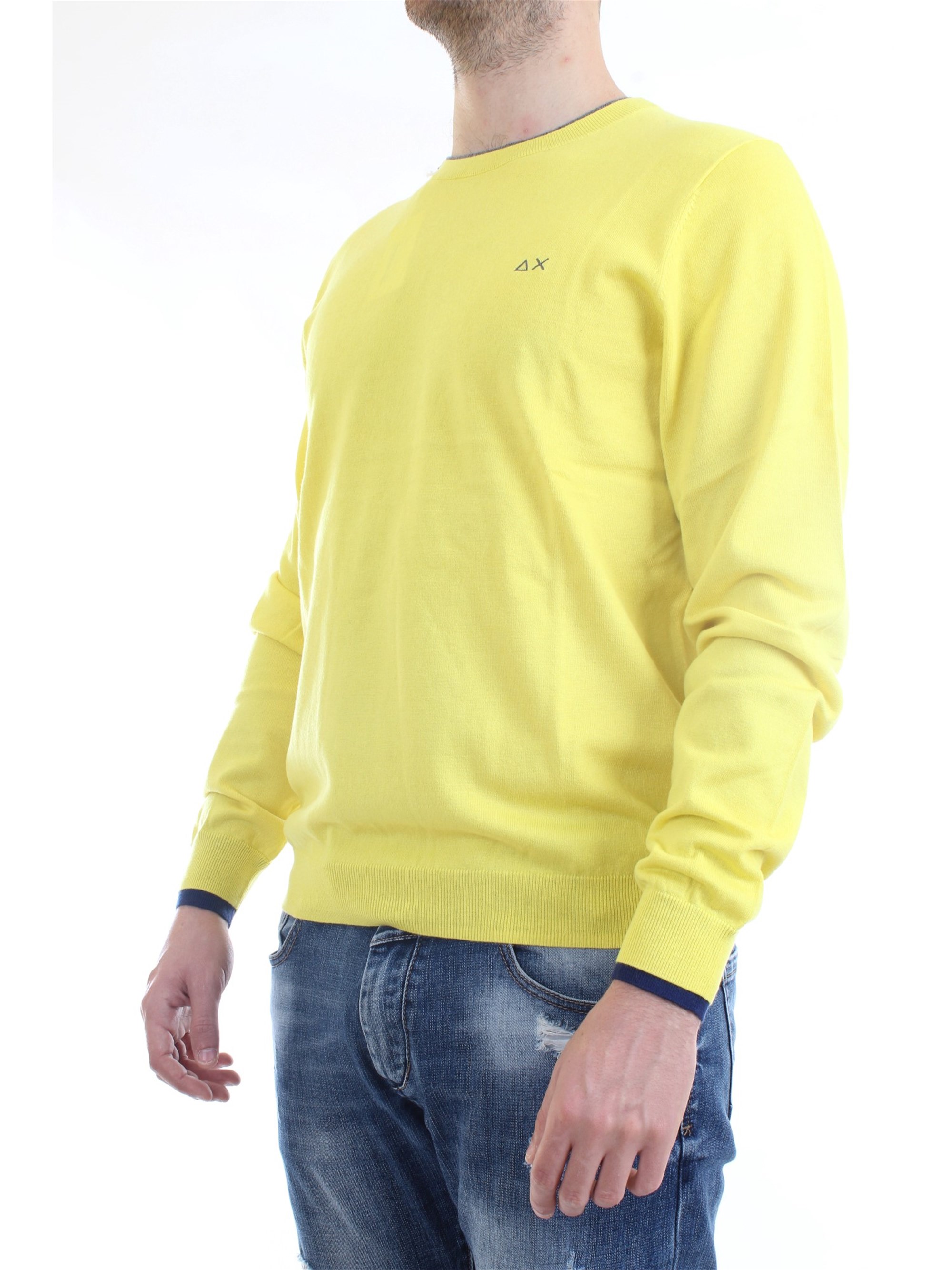 SUN68 K40105 Yellow Clothing Man Sweater SUN68 K40105 Yellow Clothing Man Sweater