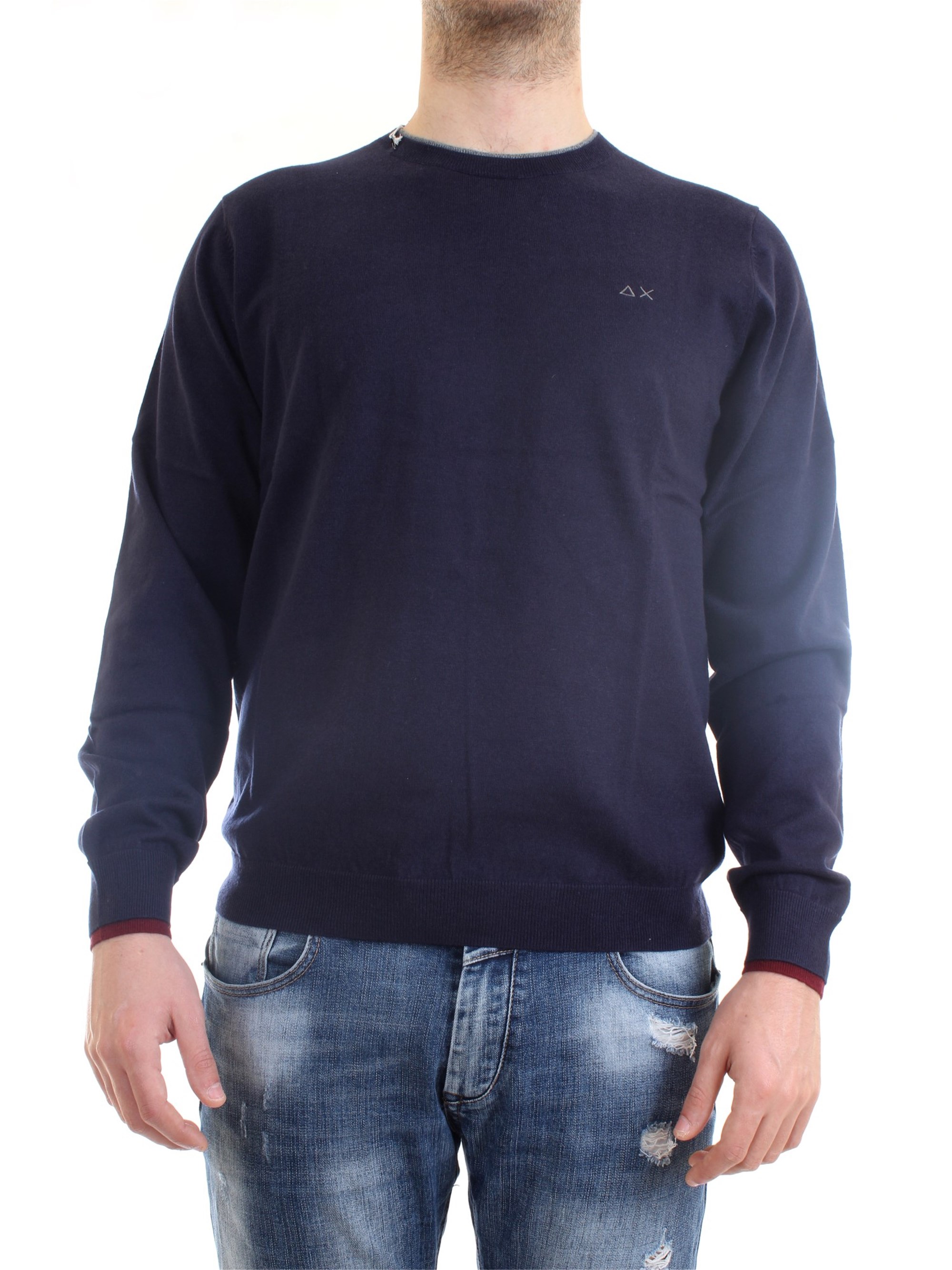 SUN68 K40105 Blue Clothing Man Sweater SUN68 K40105 Blue Clothing Man Sweater