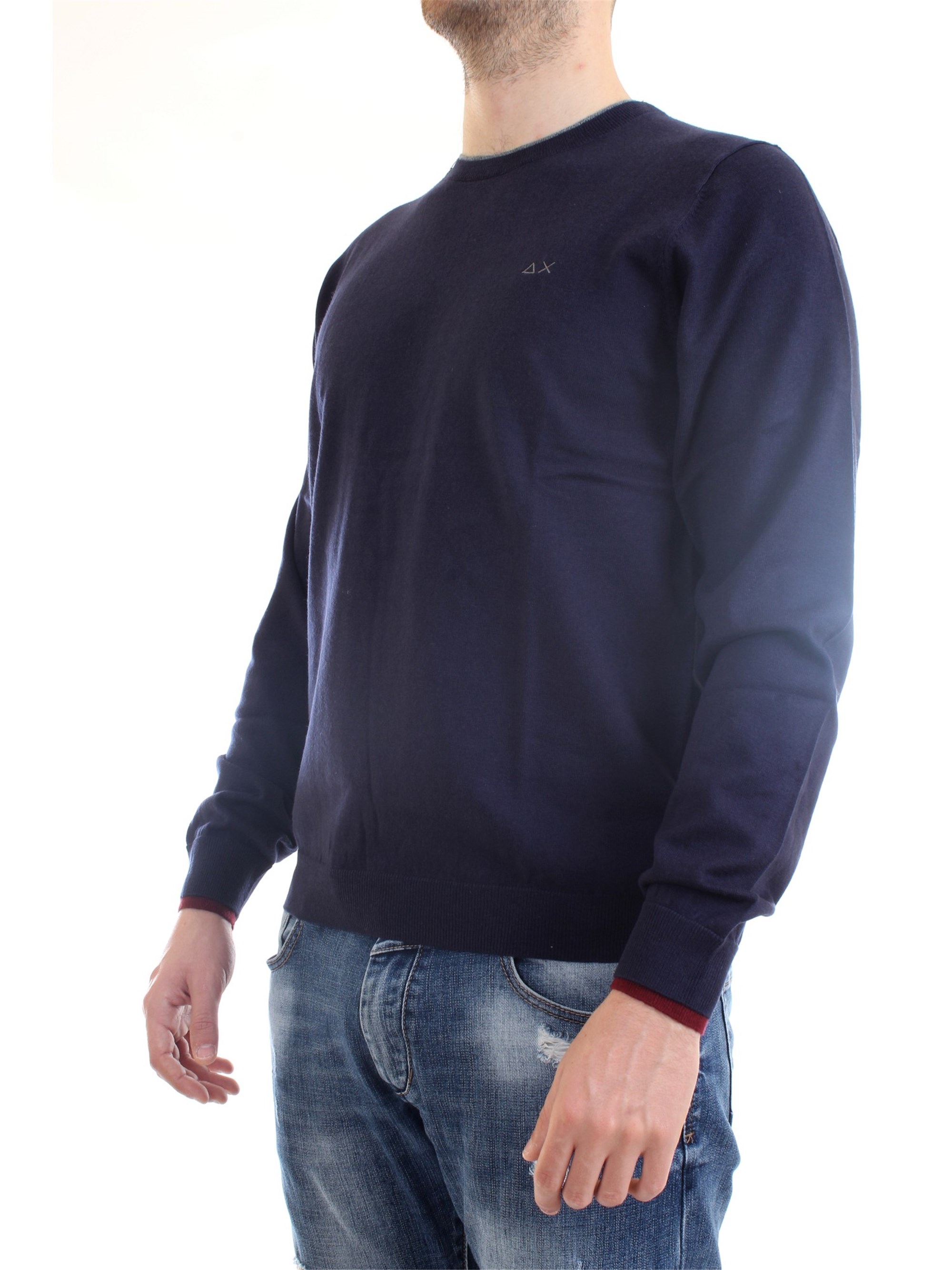SUN68 K40105 Blue Clothing Man Sweater SUN68 K40105 Blue Clothing Man Sweater