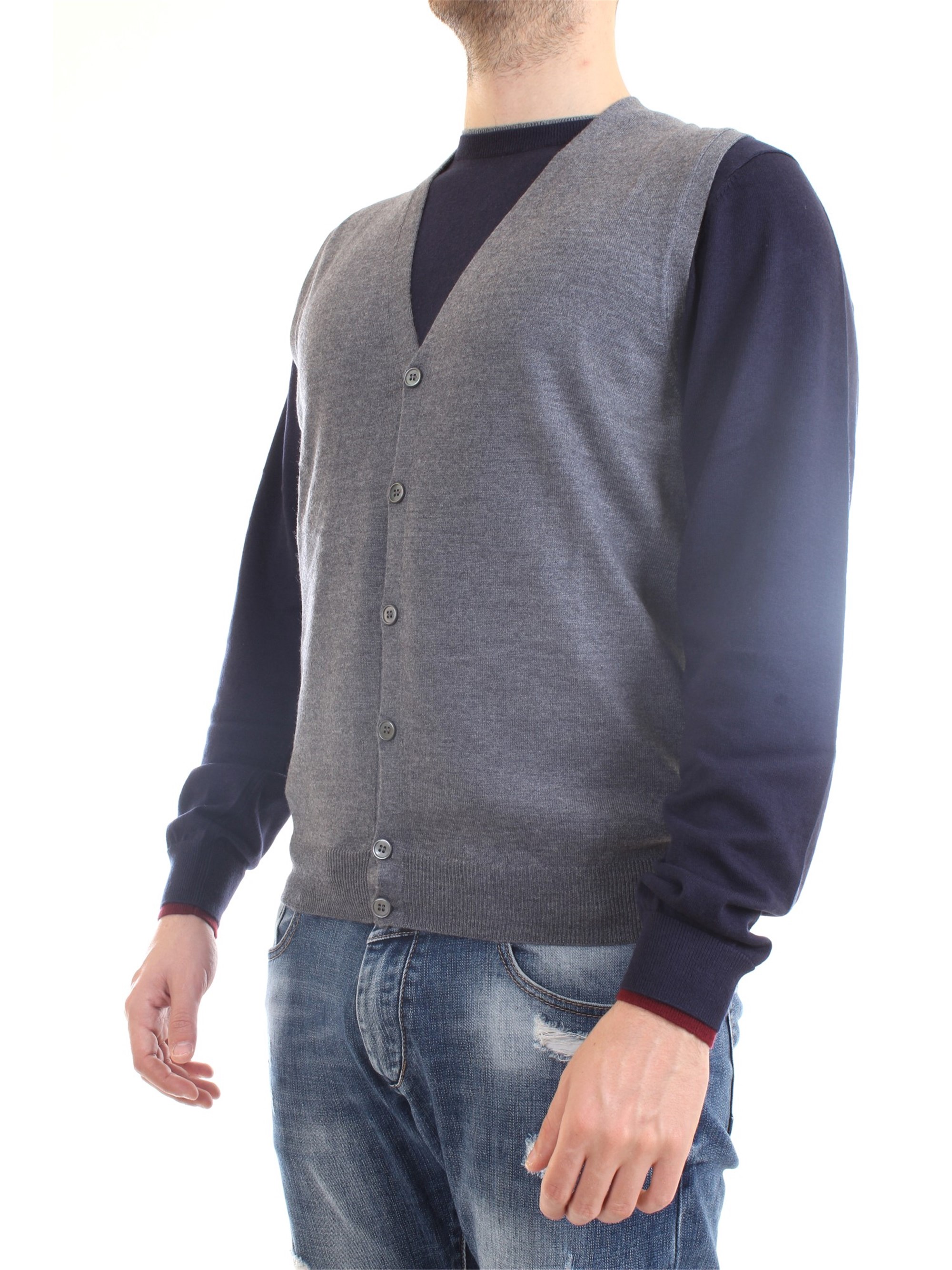 Gran Sasso 58182/14296 Grey Clothing Man Gilet Gran Sasso 58182/14296 Grey Clothing Man Gilet
