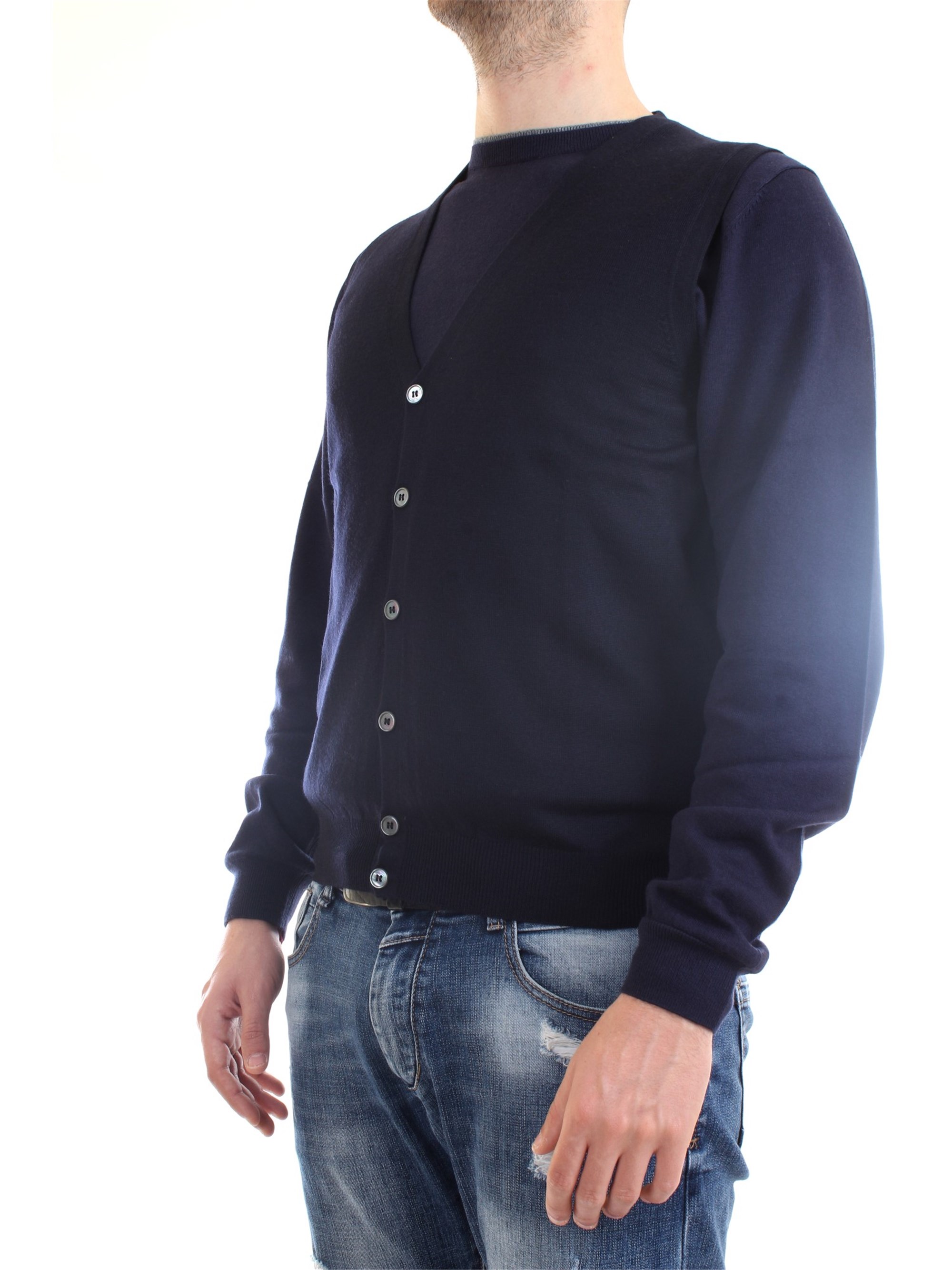 Gran Sasso 58182/14296 Blue Clothing Man Gilet Gran Sasso 58182/14296 Blue Clothing Man Gilet