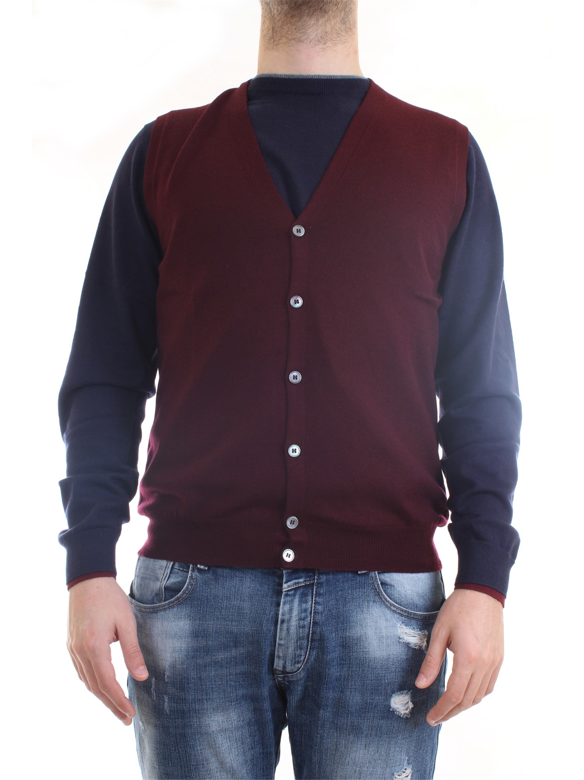 Gran Sasso 58182/14296 Bordeaux Clothing Man Gilet Gran Sasso 58182/14296 Bordeaux Clothing Man Gilet