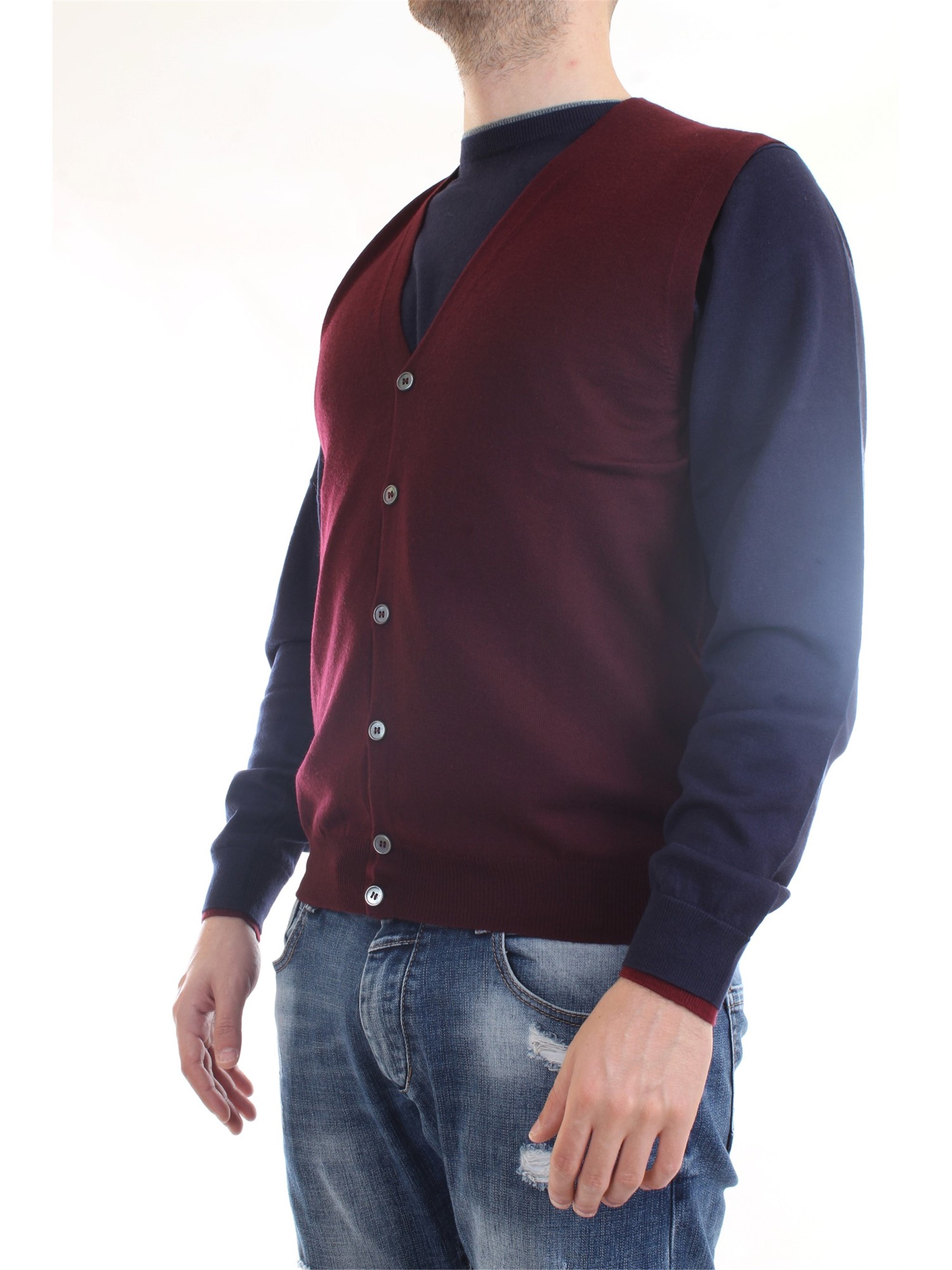 Gran Sasso 58182/14296 Bordeaux Clothing Man Gilet Gran Sasso 58182/14296 Bordeaux Clothing Man Gilet