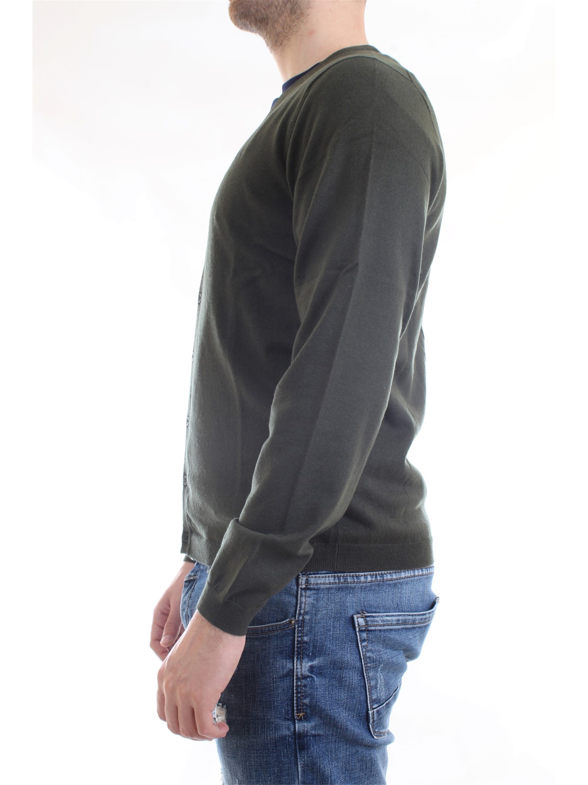 SUN68 K40103 Green Clothing Man Cardigan SUN68 K40103 Green Clothing Man Cardigan
