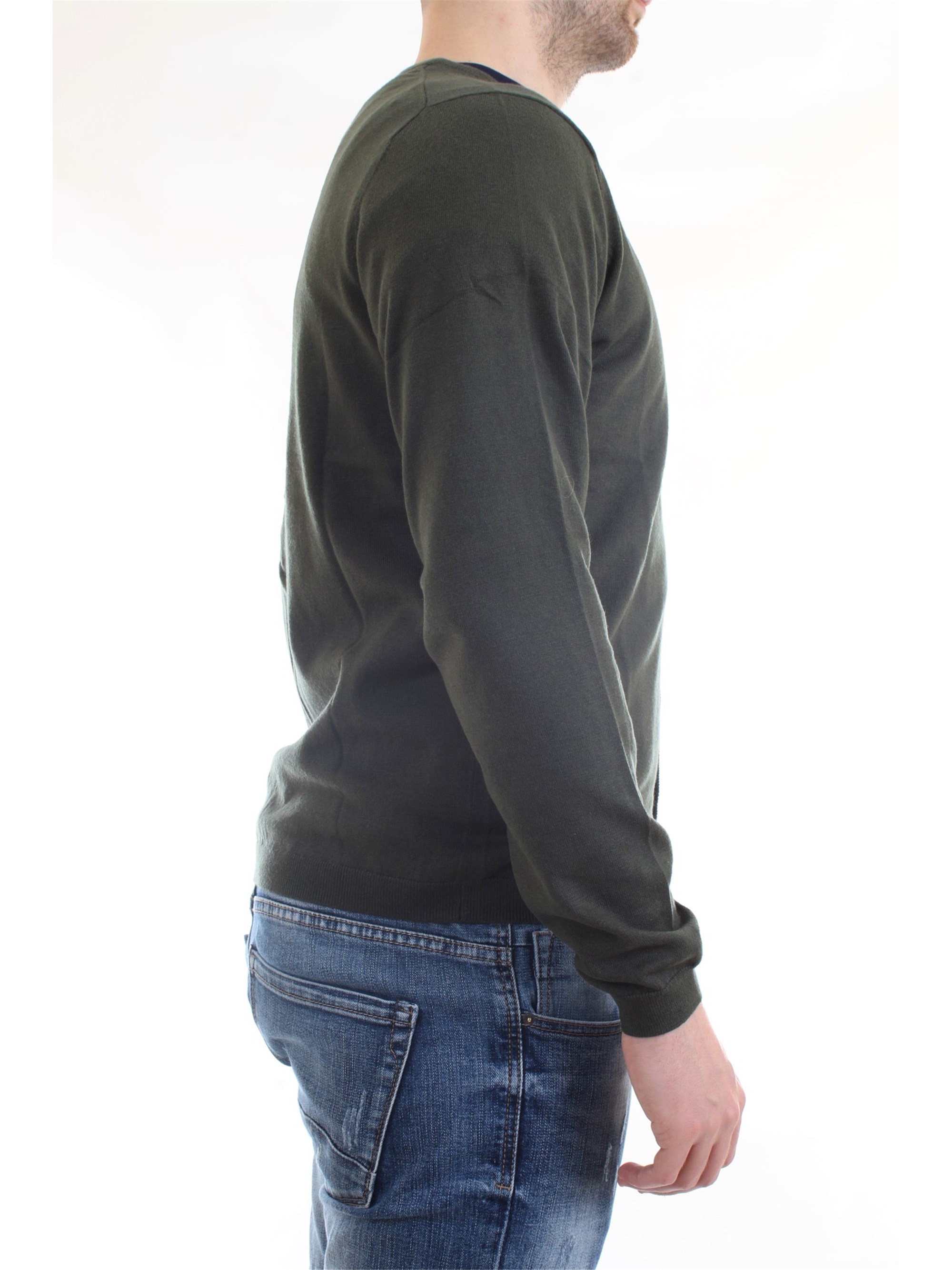 SUN68 K40103 Green Clothing Man Cardigan SUN68 K40103 Green Clothing Man Cardigan