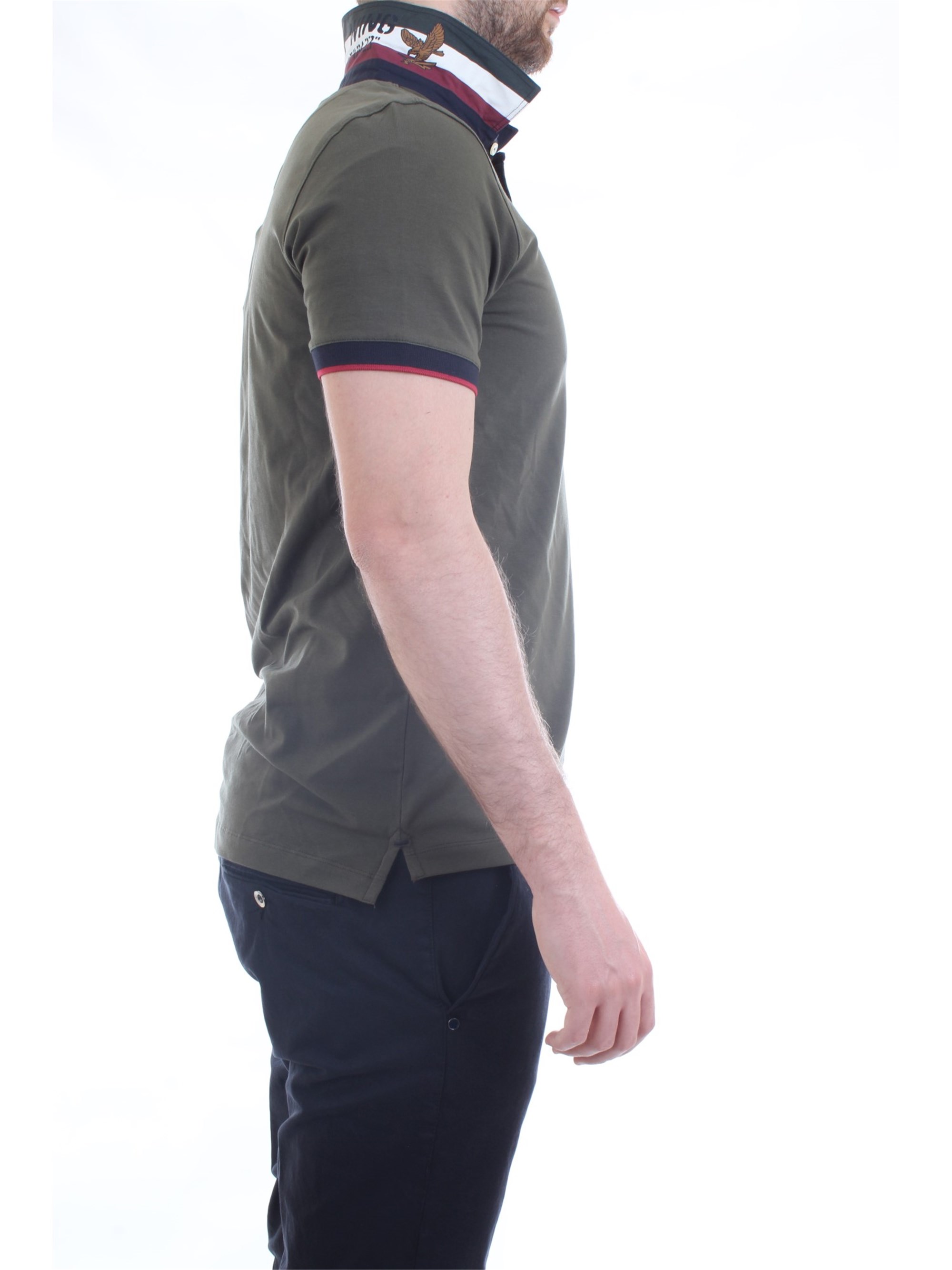 AERONAUTICA MILITARE 211PO1558JR469 Military green Clothing Man Polo shirt AERONAUTICA MILITARE 211PO1558JR469 Military green Clothing Man Polo shirt