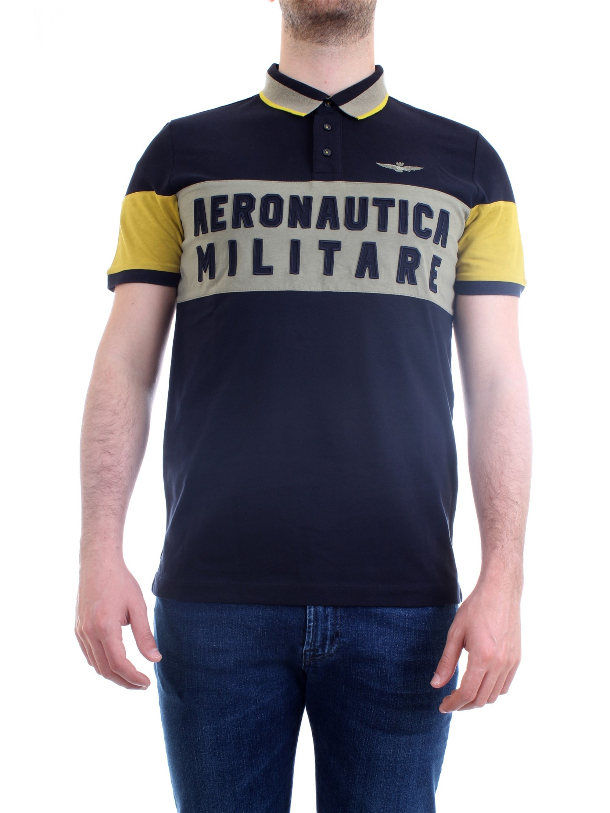 AERONAUTICA MILITARE 211PO1524P173 Dark blue Clothing Man Polo shirt AERONAUTICA MILITARE 211PO1524P173 Dark blue Clothing Man Polo shirt