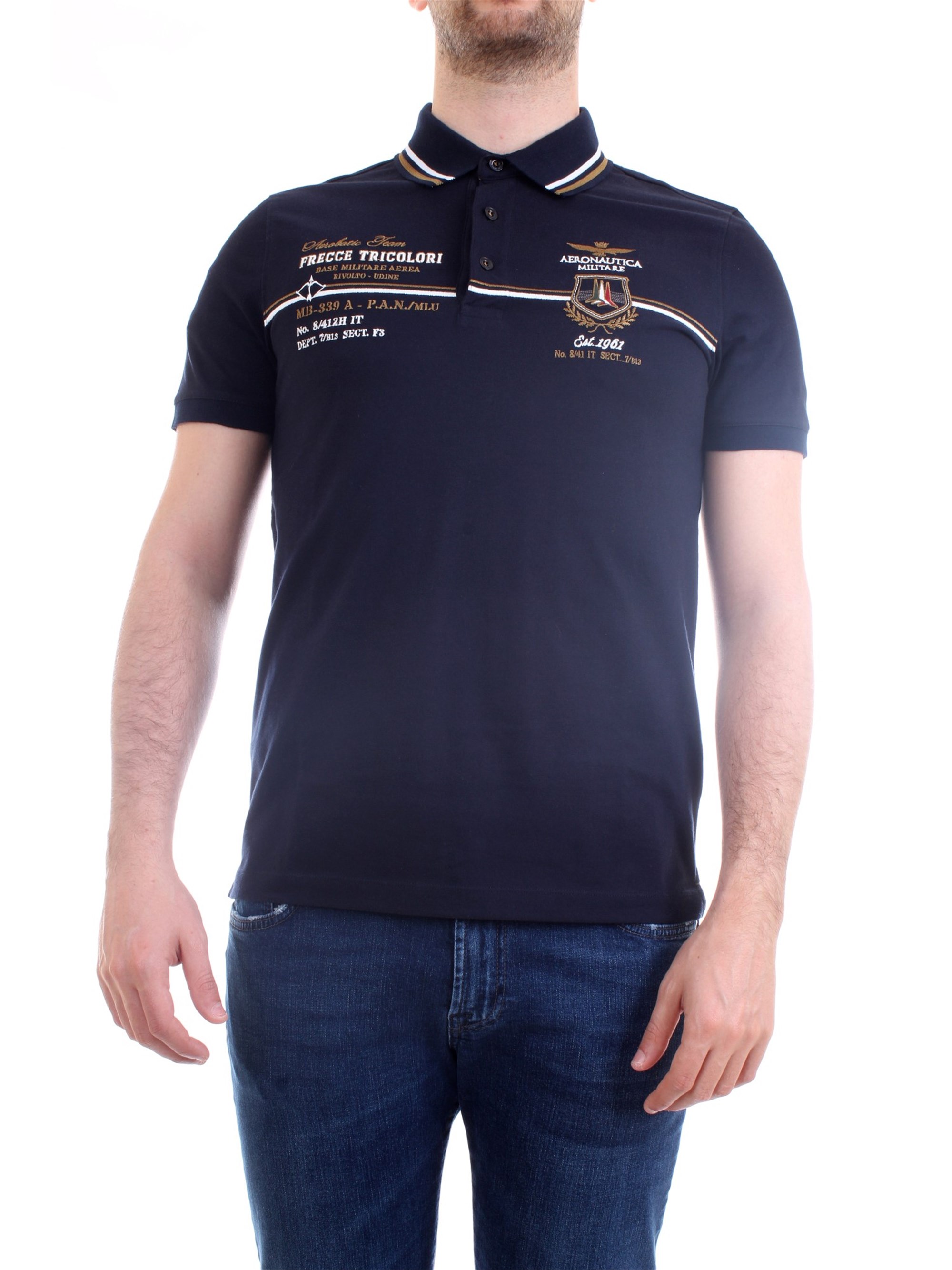 AERONAUTICA MILITARE 211PO1556P199 Blue Clothing Man Polo shirt AERONAUTICA MILITARE 211PO1556P199 Blue Clothing Man Polo shirt