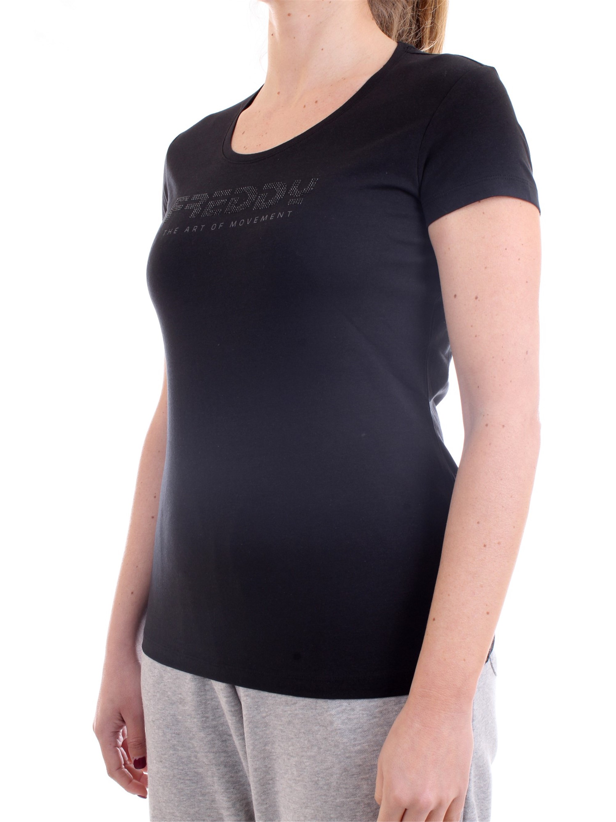 FREDDY S1WBCT1 Black Clothing Woman T-Shirt/Polo FREDDY S1WBCT1 Black Clothing Woman T-Shirt/Polo