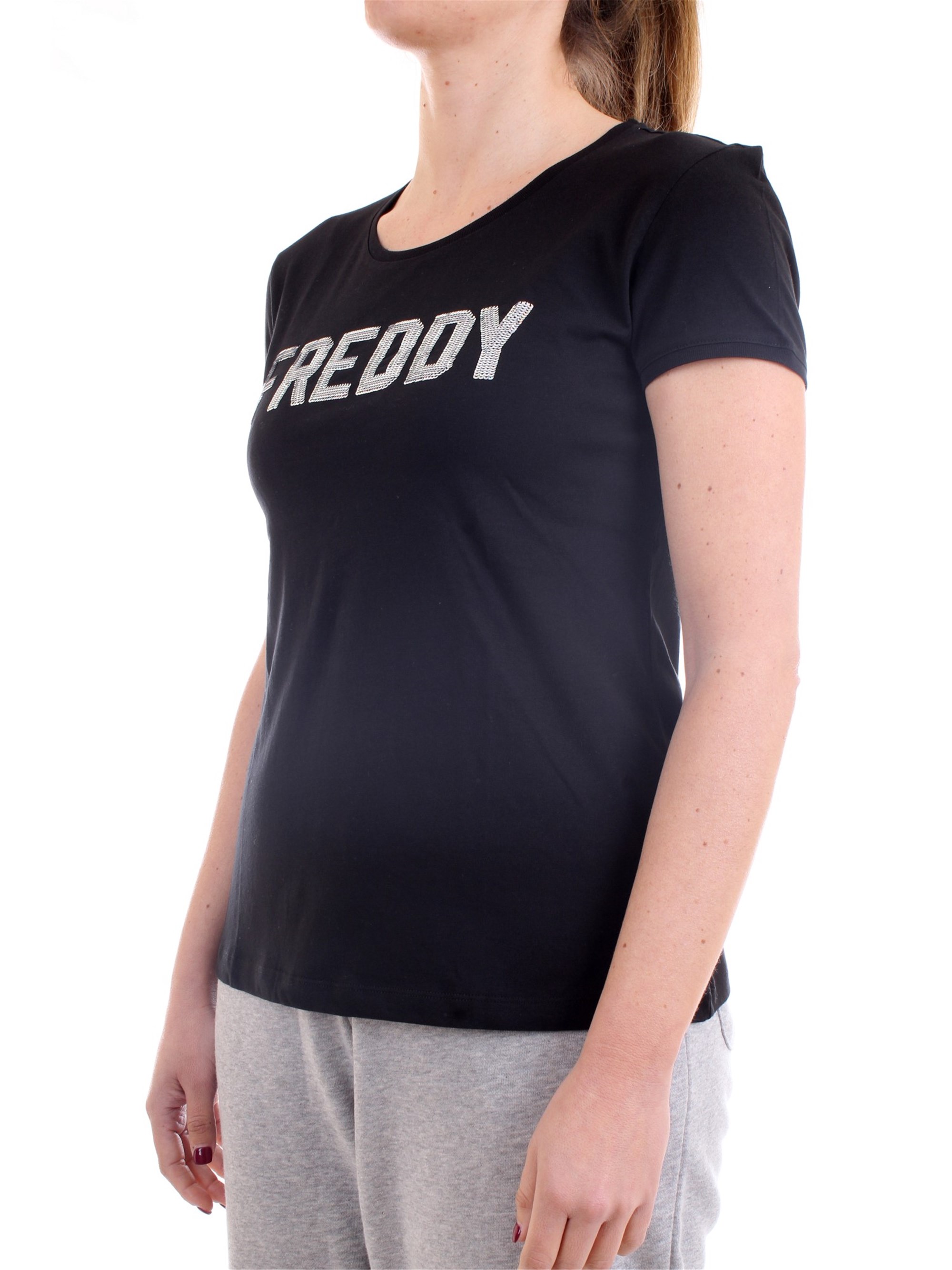 FREDDY S1WCLT1 Black Clothing Woman T-Shirt/Polo FREDDY S1WCLT1 Black Clothing Woman T-Shirt/Polo