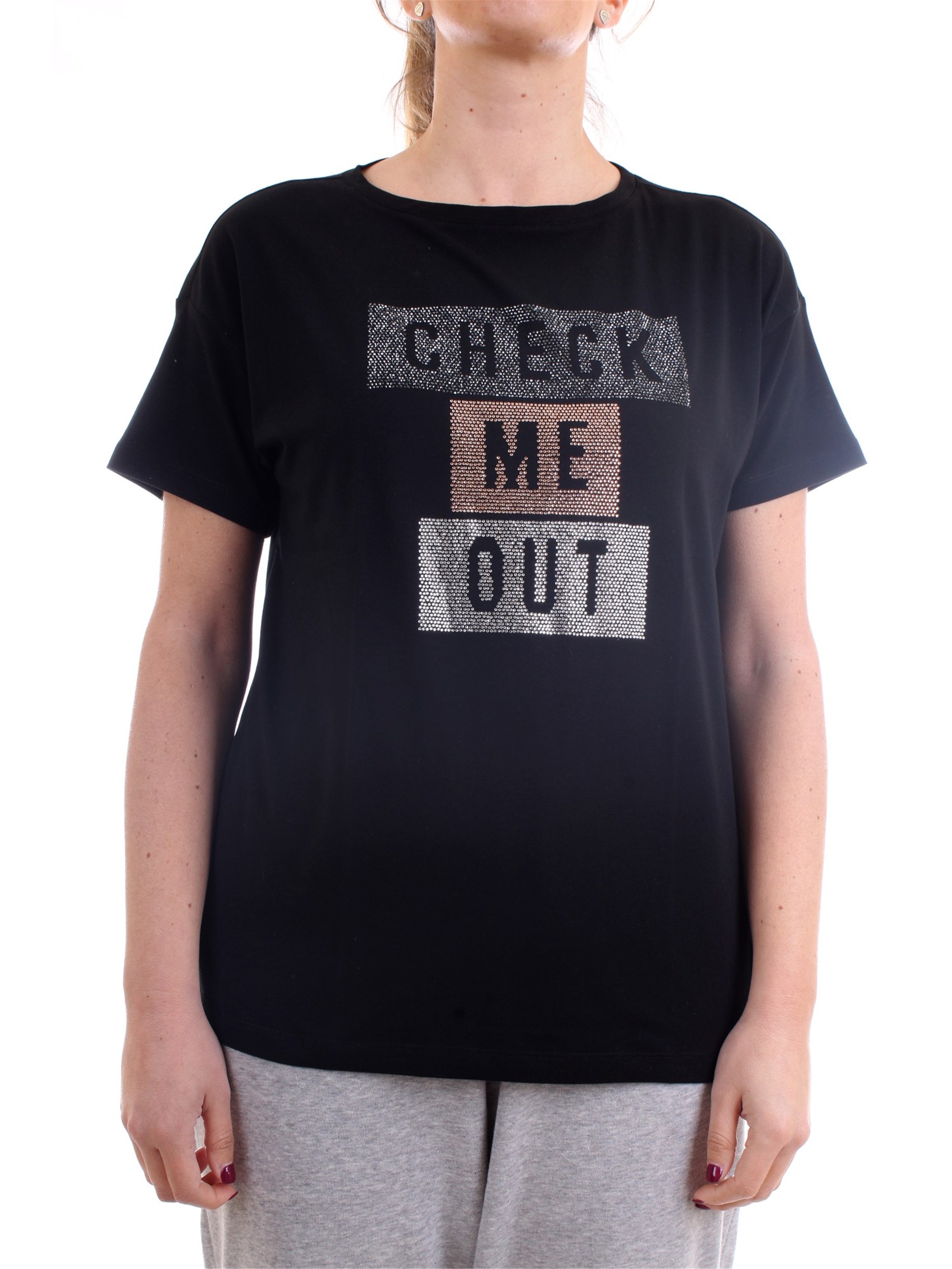 FREDDY S1WSDT5 Black Clothing Woman T-Shirt/Polo FREDDY S1WSDT5 Black Clothing Woman T-Shirt/Polo
