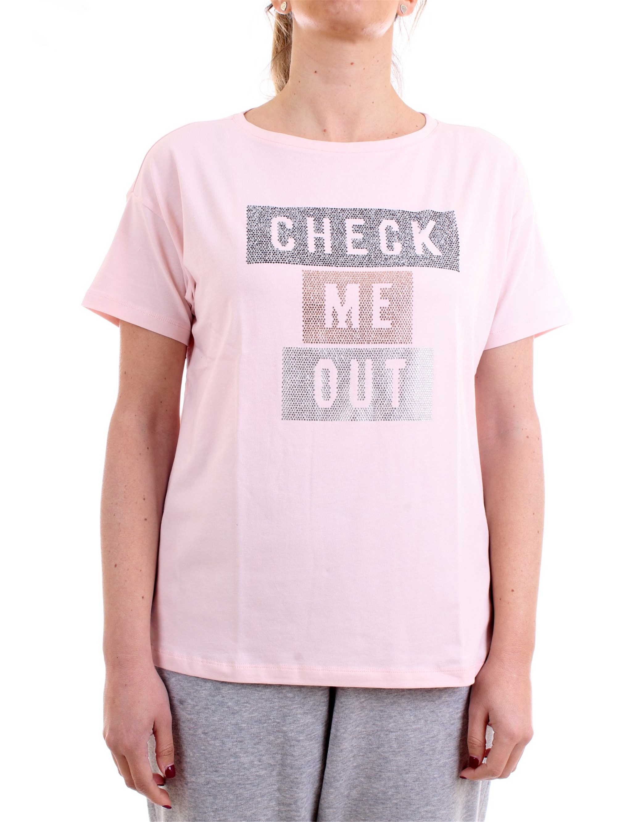 FREDDY S1WSDT5 Pink Clothing Woman T-Shirt/Polo FREDDY S1WSDT5 Pink Clothing Woman T-Shirt/Polo