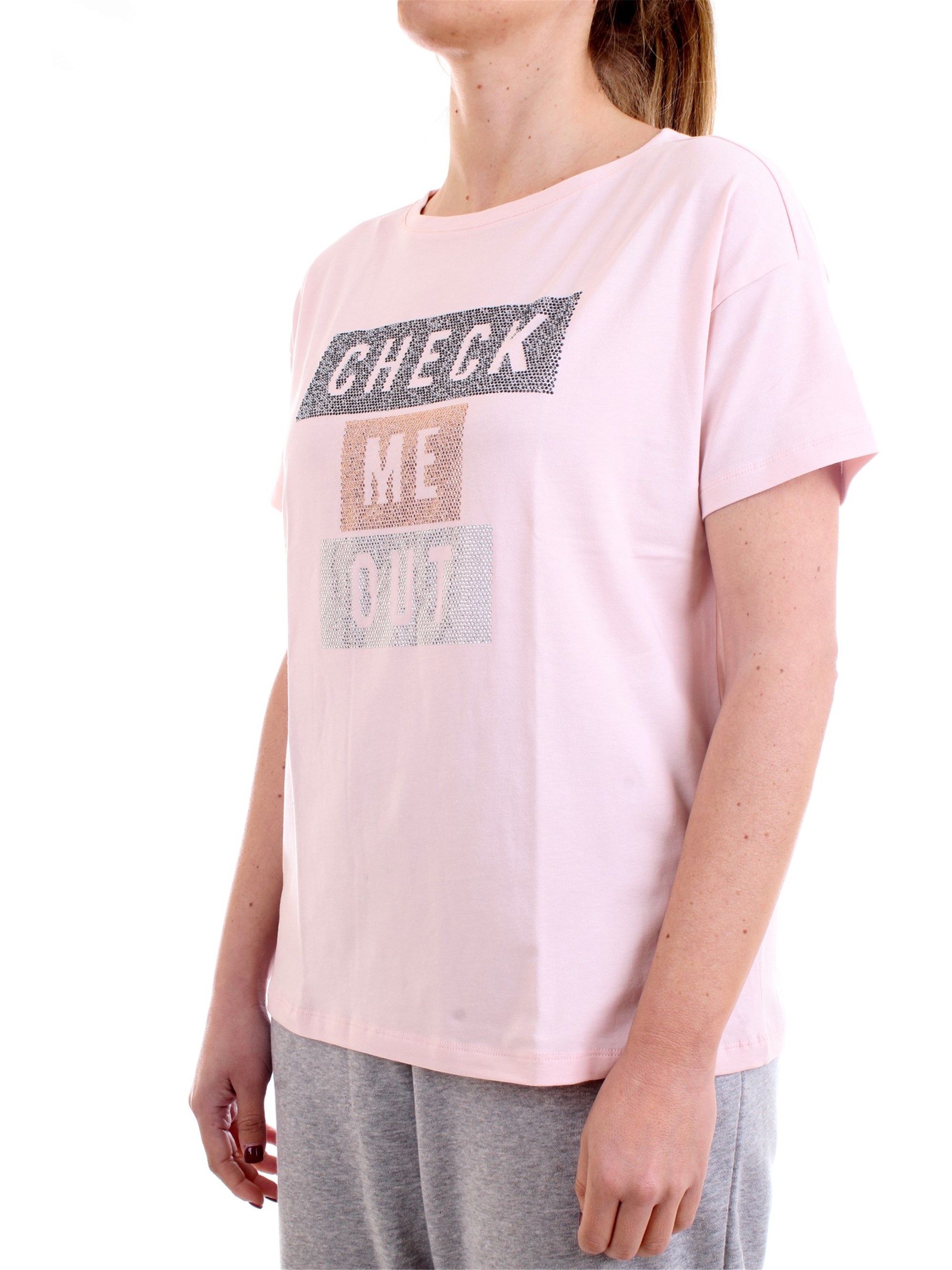 FREDDY S1WSDT5 Pink Clothing Woman T-Shirt/Polo FREDDY S1WSDT5 Pink Clothing Woman T-Shirt/Polo