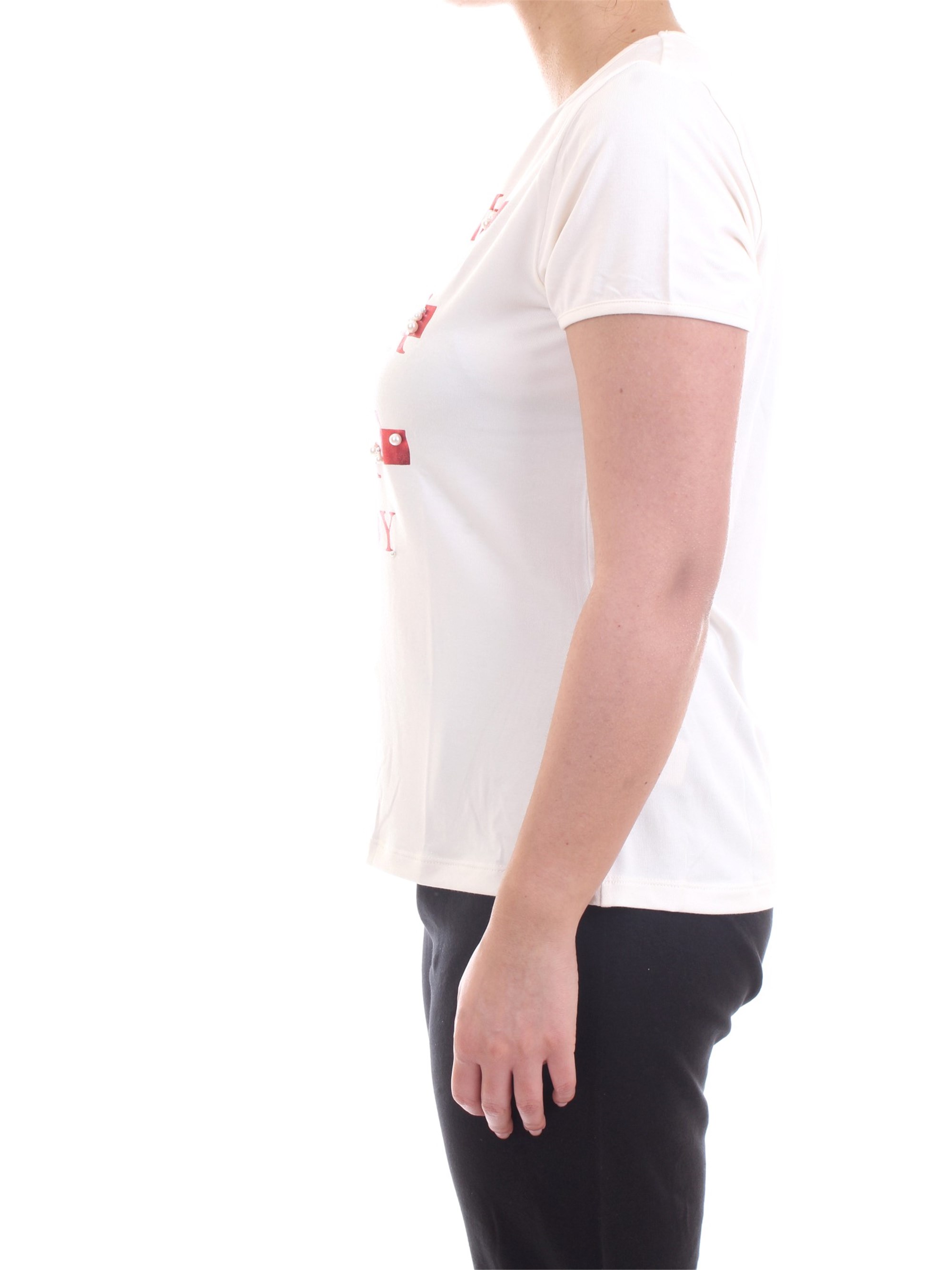 FREDDY S1WSLT6 Milk Clothing Woman T-Shirt/Polo FREDDY S1WSLT6 Milk Clothing Woman T-Shirt/Polo