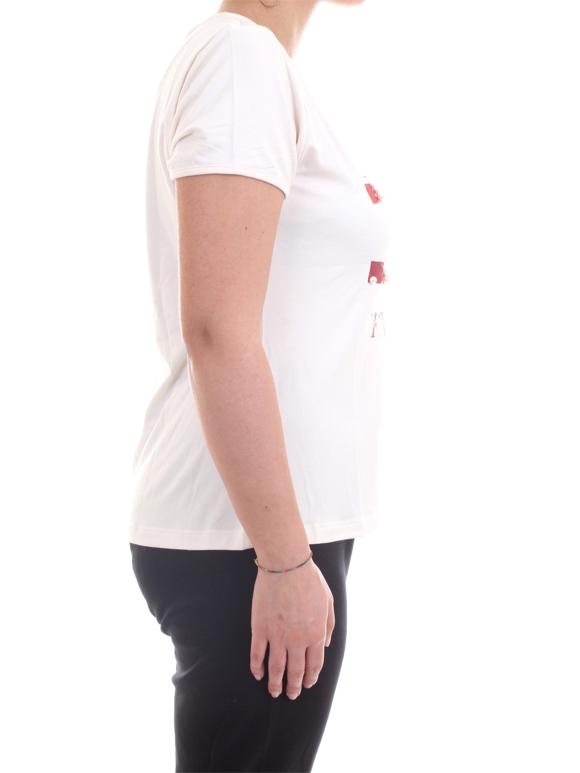 FREDDY S1WSLT6 Milk Clothing Woman T-Shirt/Polo FREDDY S1WSLT6 Milk Clothing Woman T-Shirt/Polo