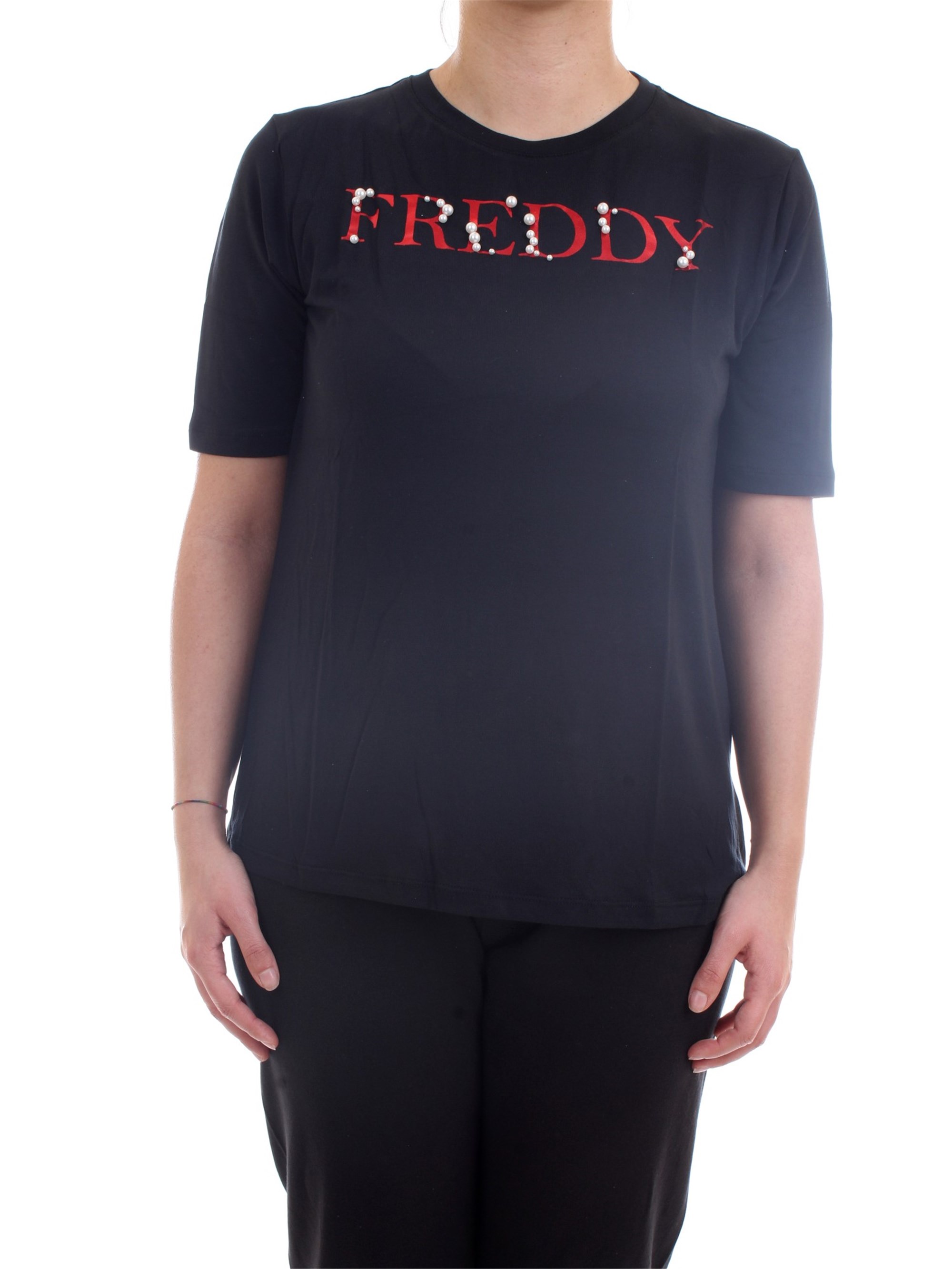 FREDDY S1WSLT5 Black Clothing Woman T-Shirt/Polo FREDDY S1WSLT5 Black Clothing Woman T-Shirt/Polo