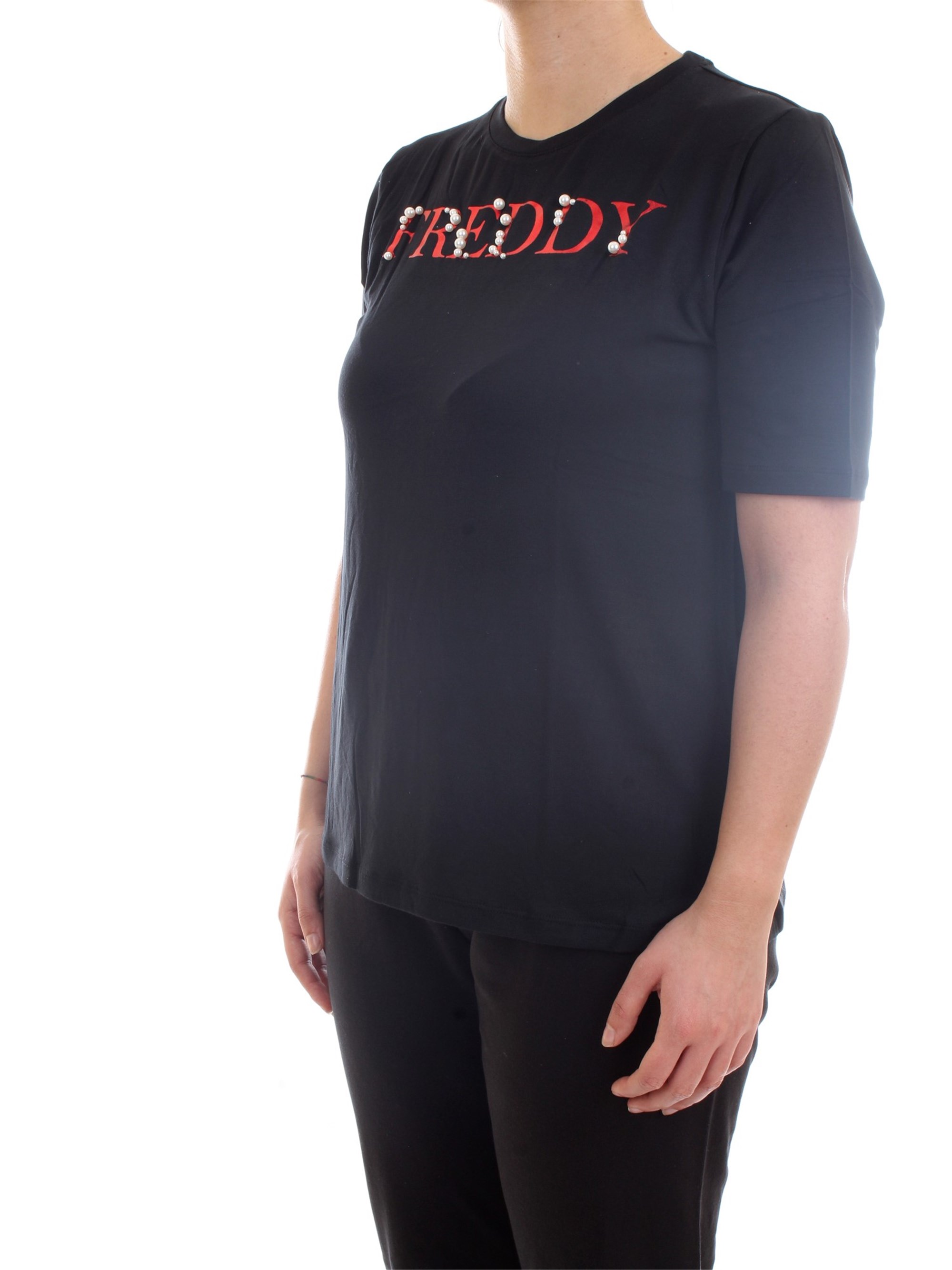 FREDDY S1WSLT5 Black Clothing Woman T-Shirt/Polo FREDDY S1WSLT5 Black Clothing Woman T-Shirt/Polo